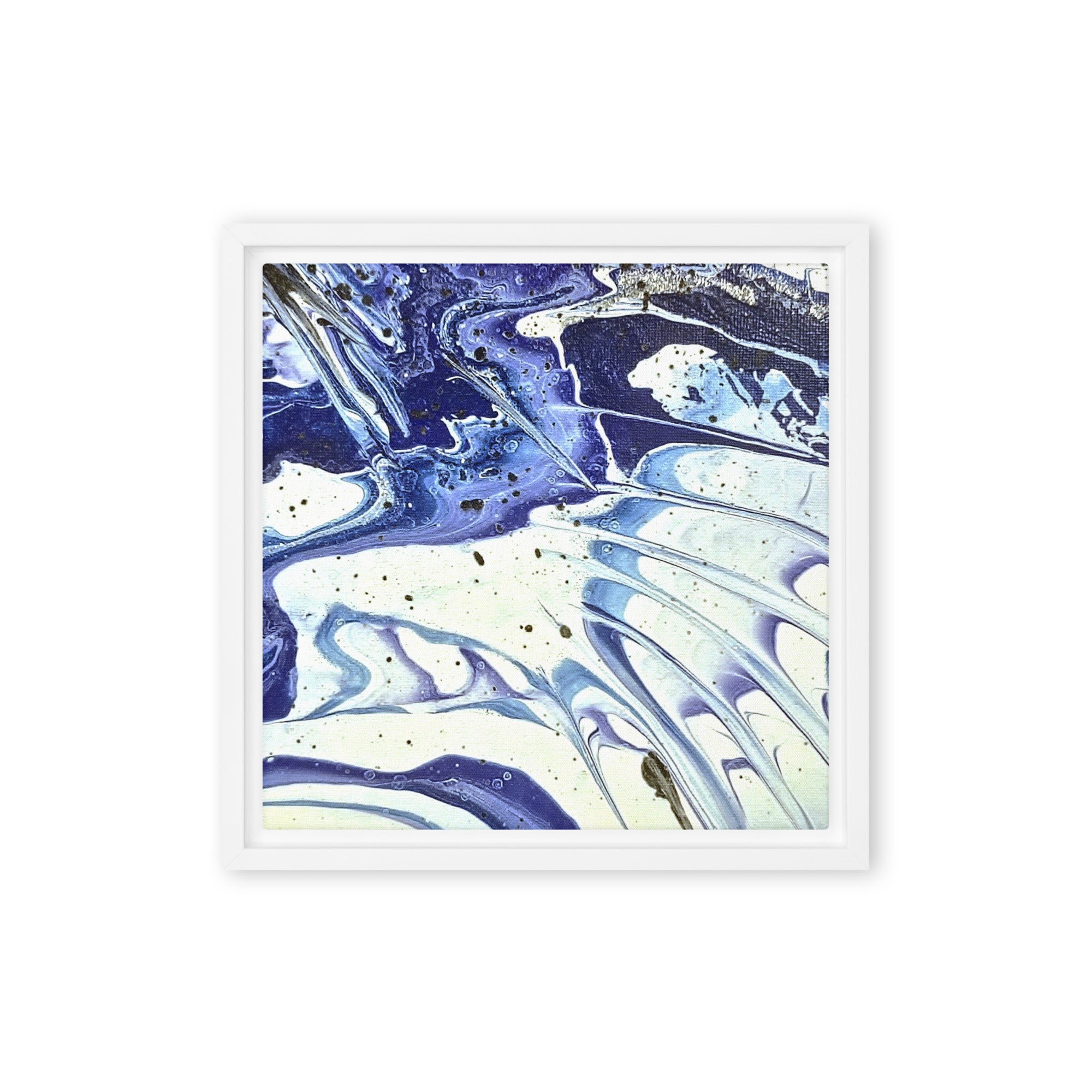 Cobalt wall art product image as a framed canvas print in black frame, 24 x 32 inch large size