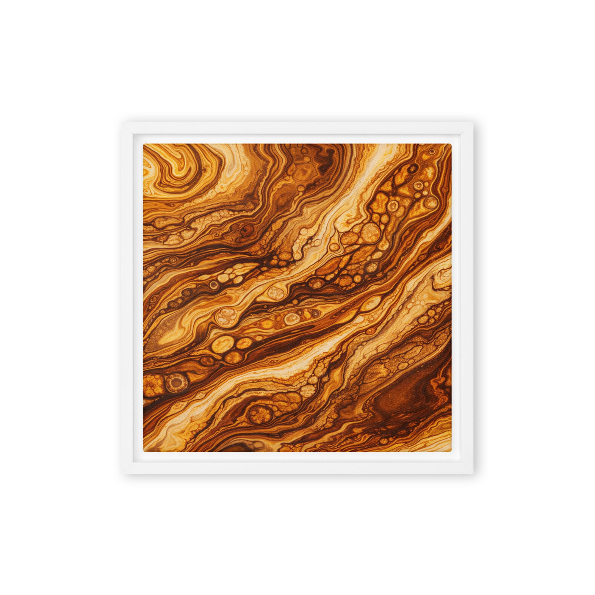 Molten Cells framed canvas print image for product listing in black frame, 18 x 24 inch large size