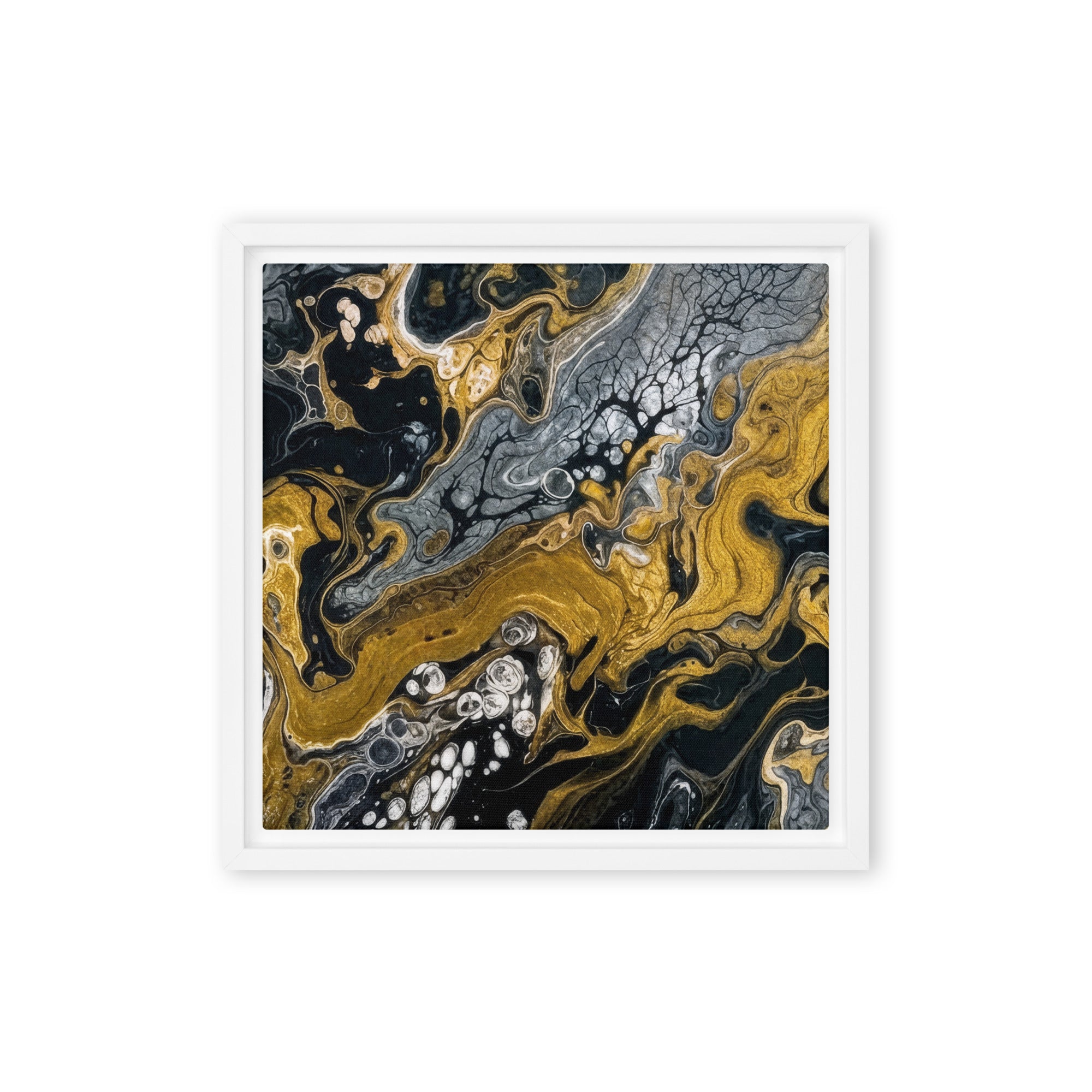Aurum framed canvas print product image in black frame, 20 x 28 inch large size