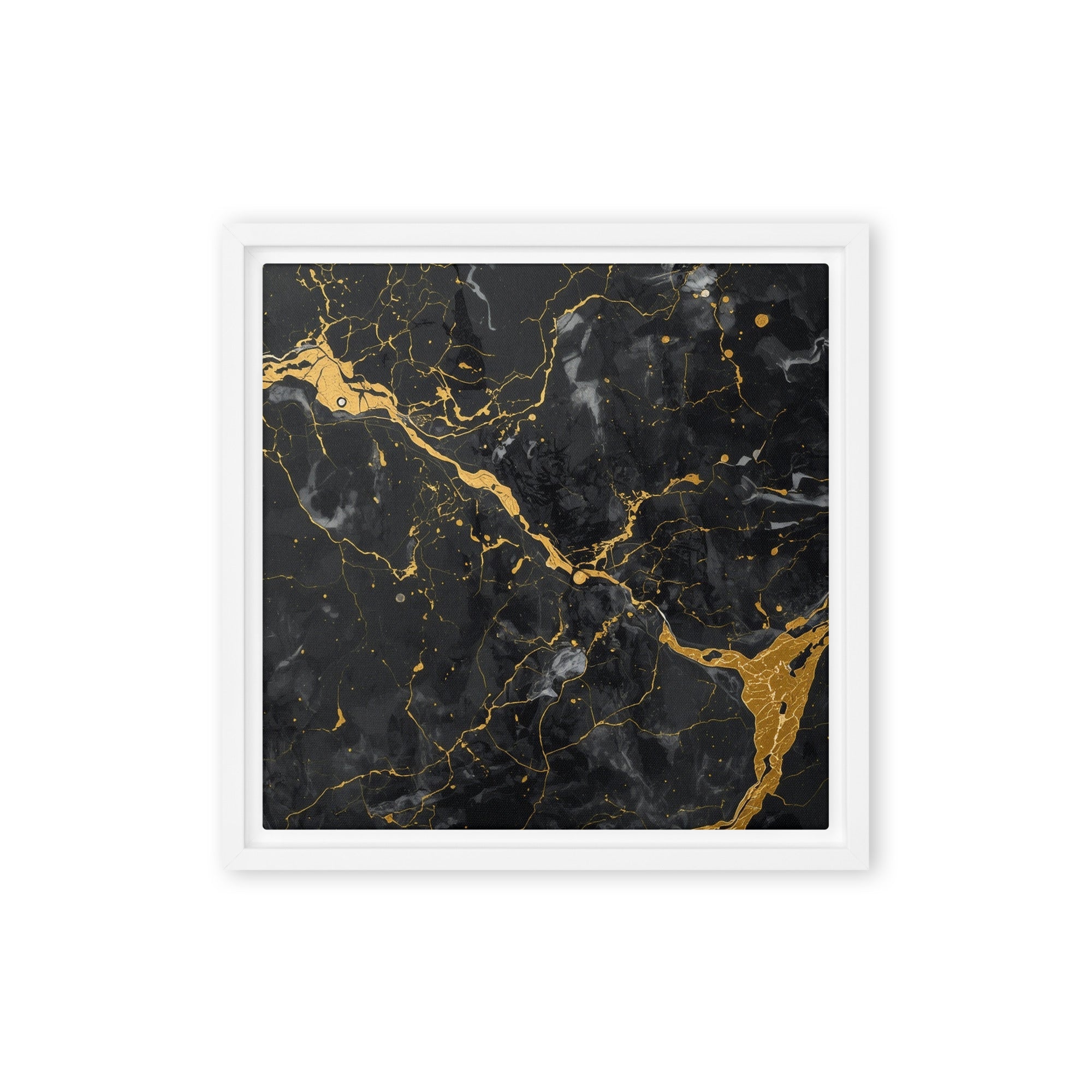 Midas framed canvas print front-facing product image in black frame, 24 x 36 inch statement piece