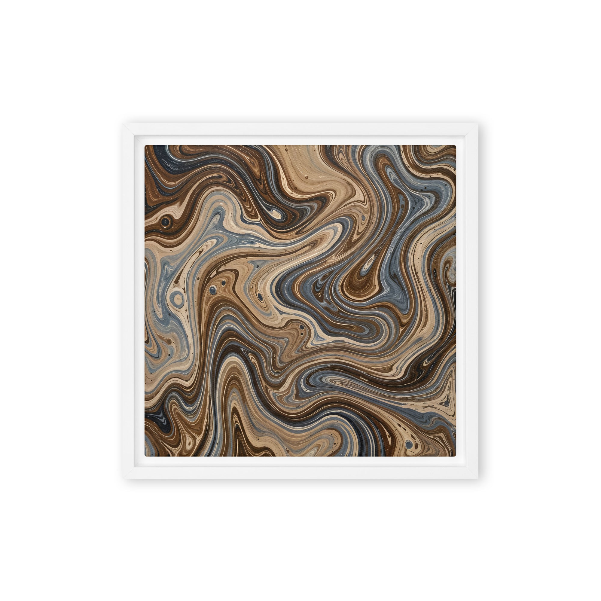 Café Mocha framed canvas print front-facing product image in black frame, 24 x 36 inch statement piece