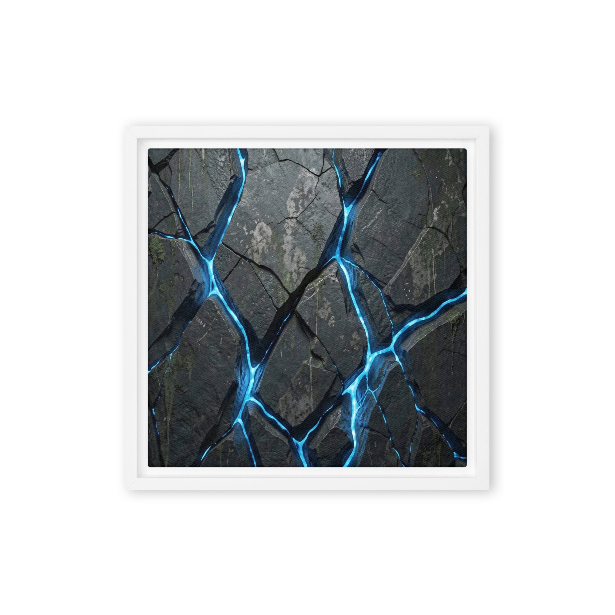 Igneous framed canvas print front-facing product image in black frame, 24 x 36 inch statement piece