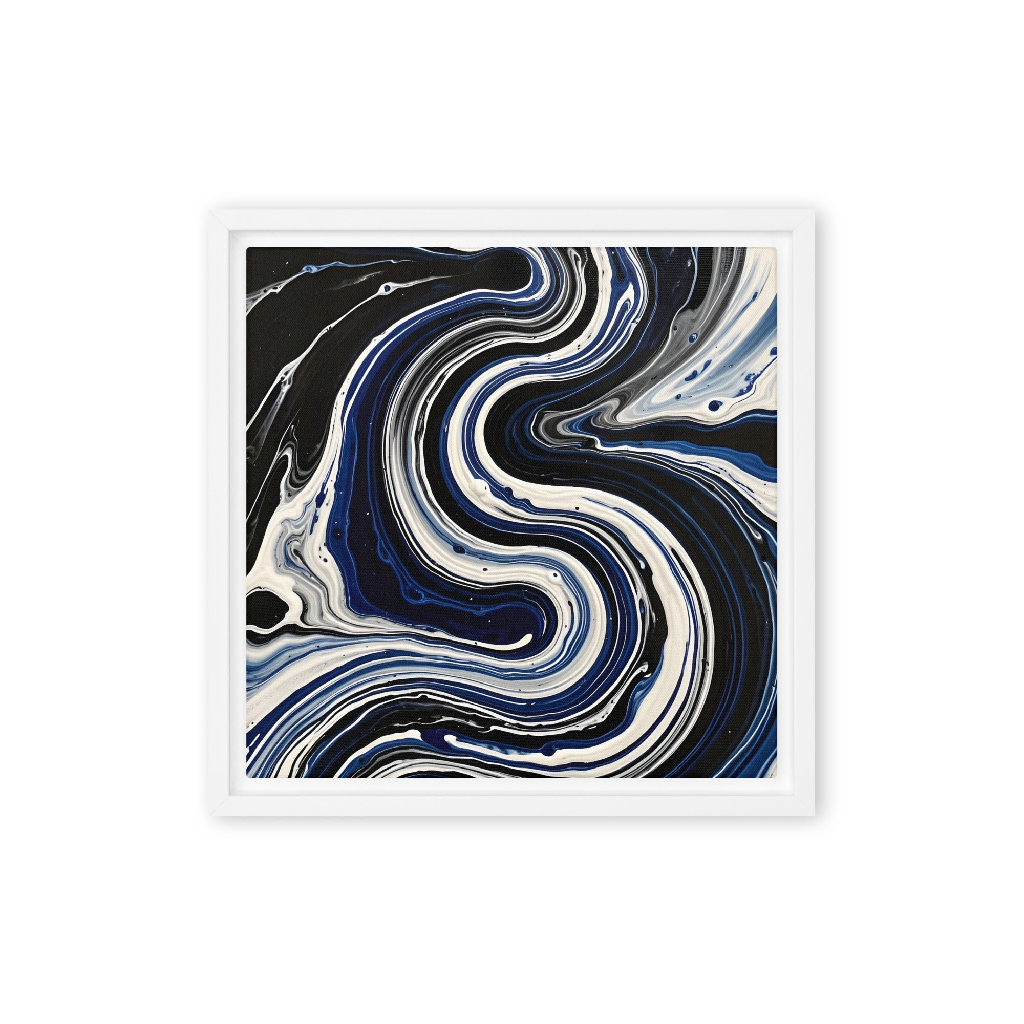 Midnight Surge framed canvas print front-facing product image in black frame, 24 x 36 inch statement piece