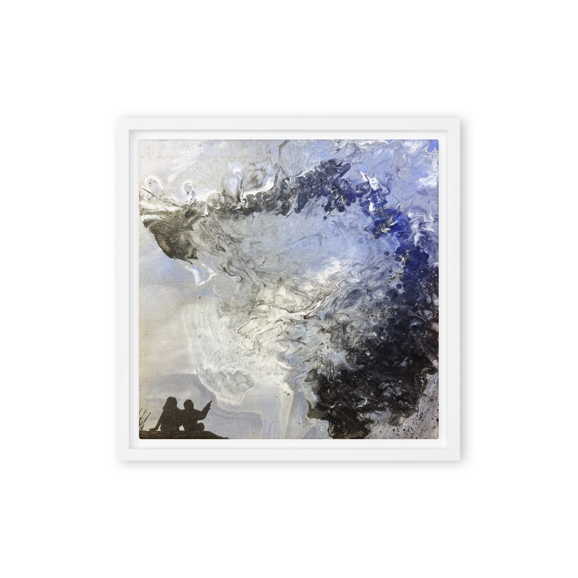 Wonder framed canvas studio series front-facing product image in brown frame, 12 x 12 inch universal size