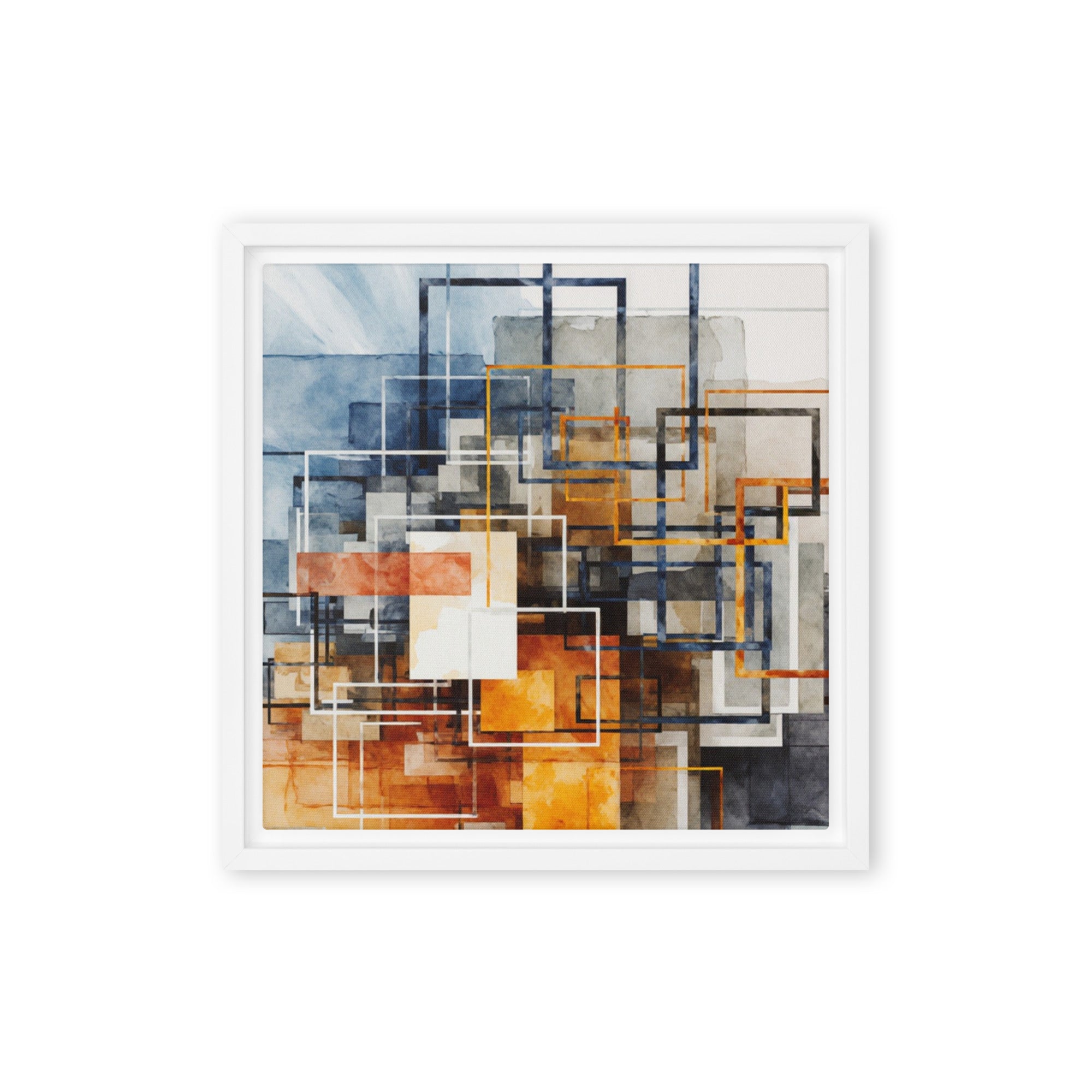 Stratum framed canvas print front-facing product image in black frame, 24 x 36 inch statement piece
