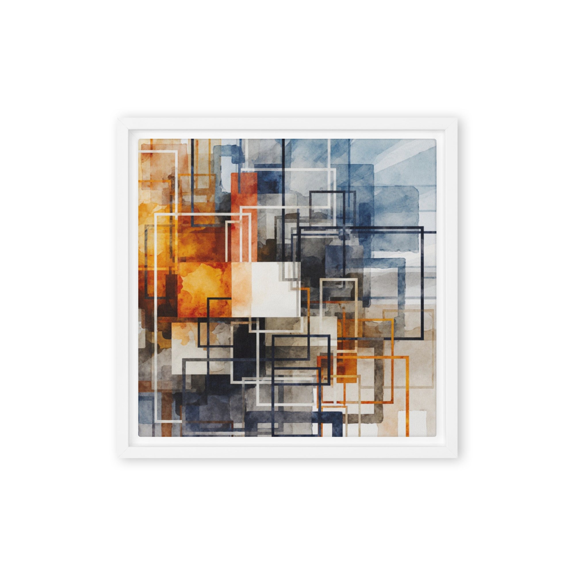 Tessera wall art product image as a framed canvas print in black frame, 24 x 32 inch large size