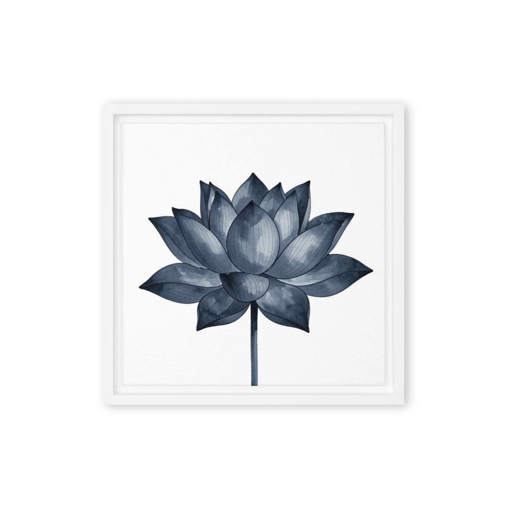 Slate V framed canvas print front-facing product image in white frame