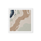 Spall framed canvas artwork with fractured stone-like layers and linear fissures, shown on white.