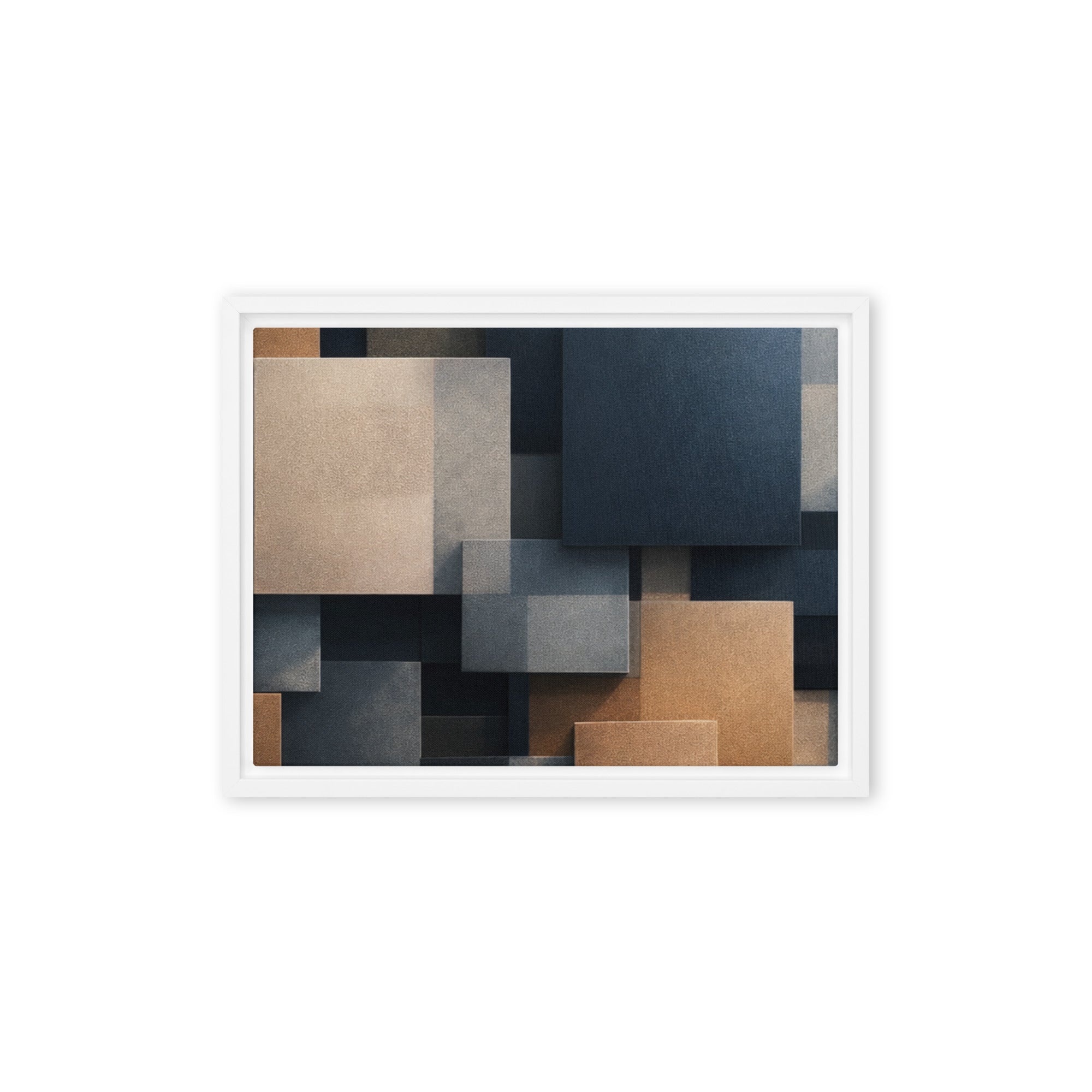Monolith framed canvas print product mockup in brown frame, 9 x 12 inch universal size