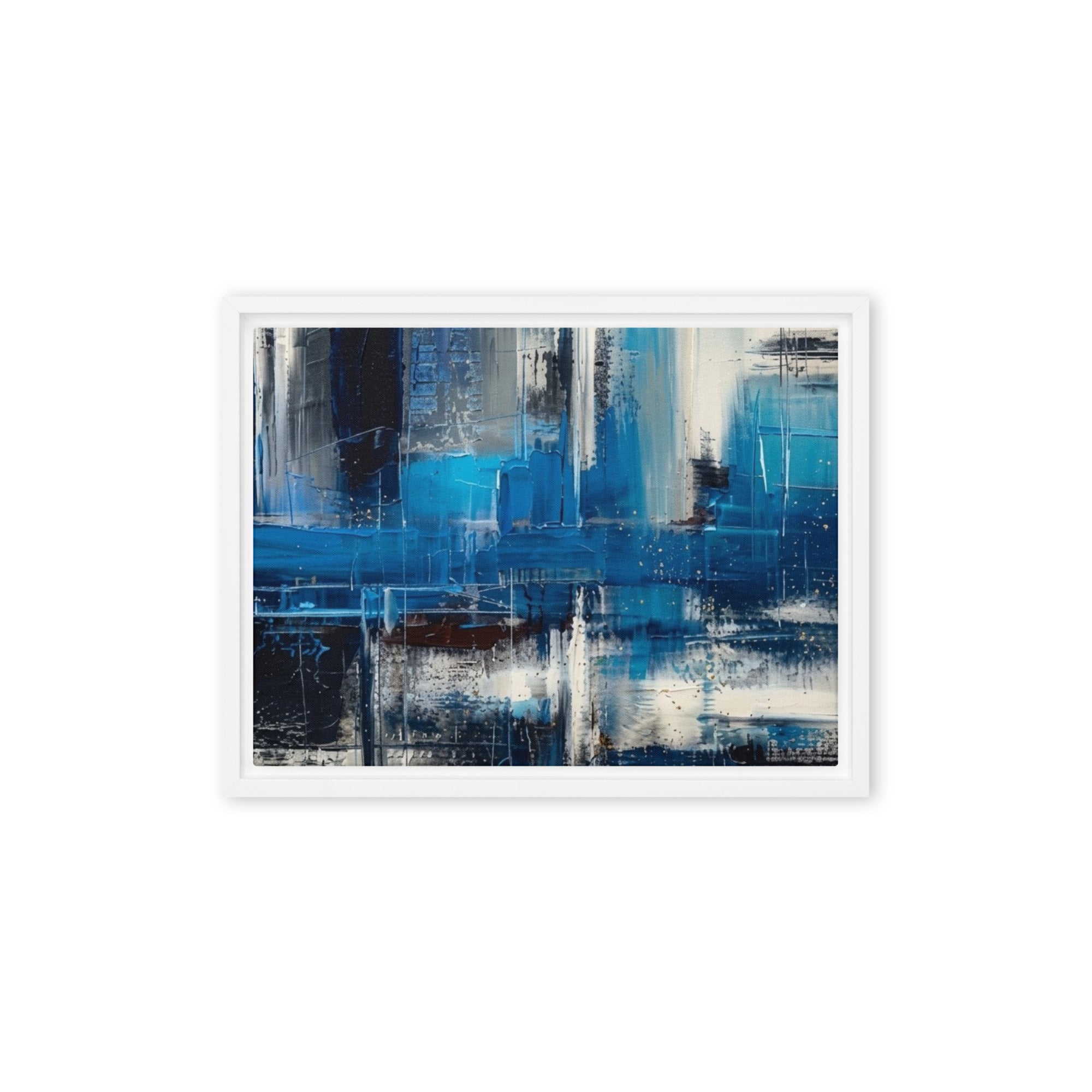 Isle framed canvas print front-facing product image in black frame, 16 x 16 inch universal size