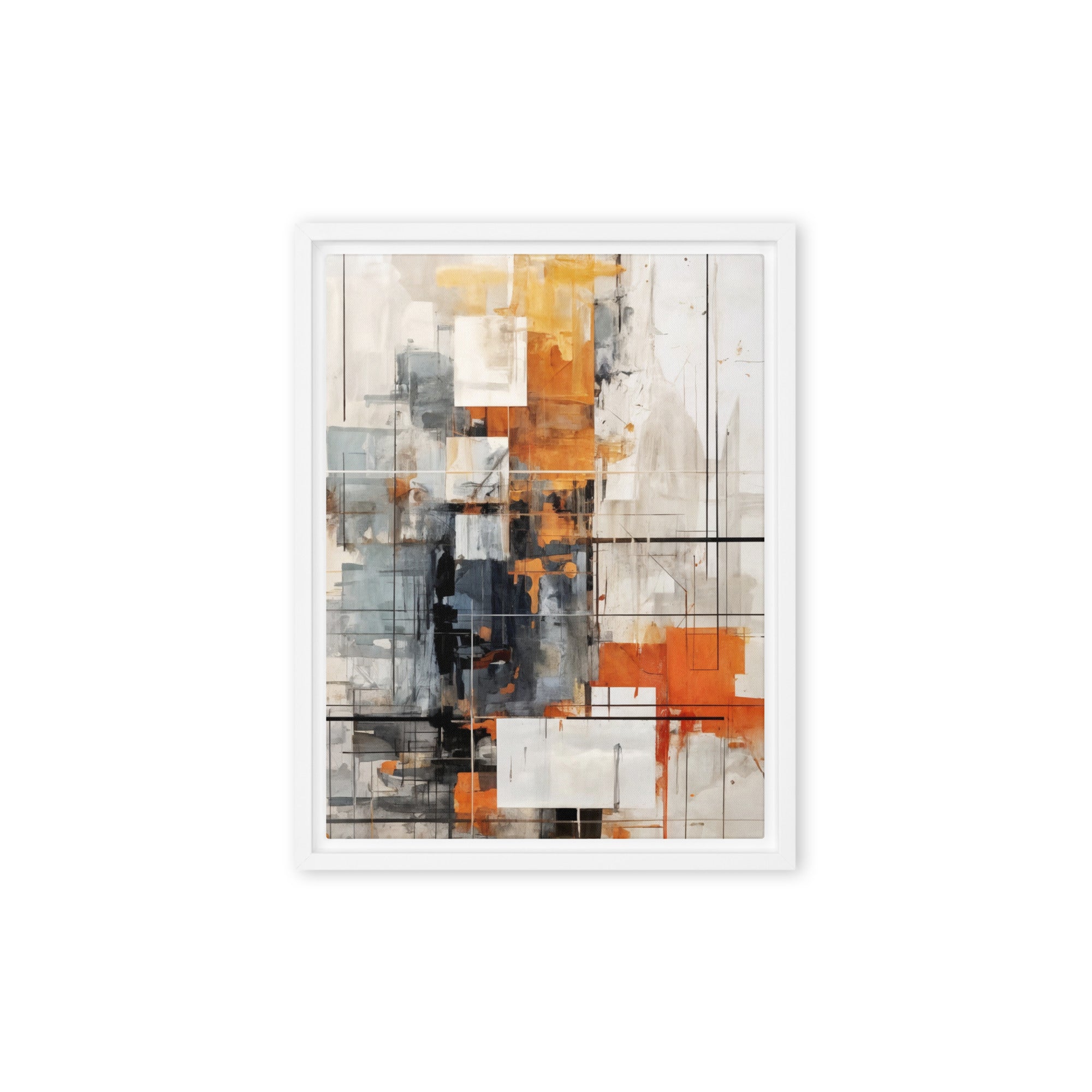 Corrupt framed canvas print product mockup in brown frame, 9 x 12 inch universal size
