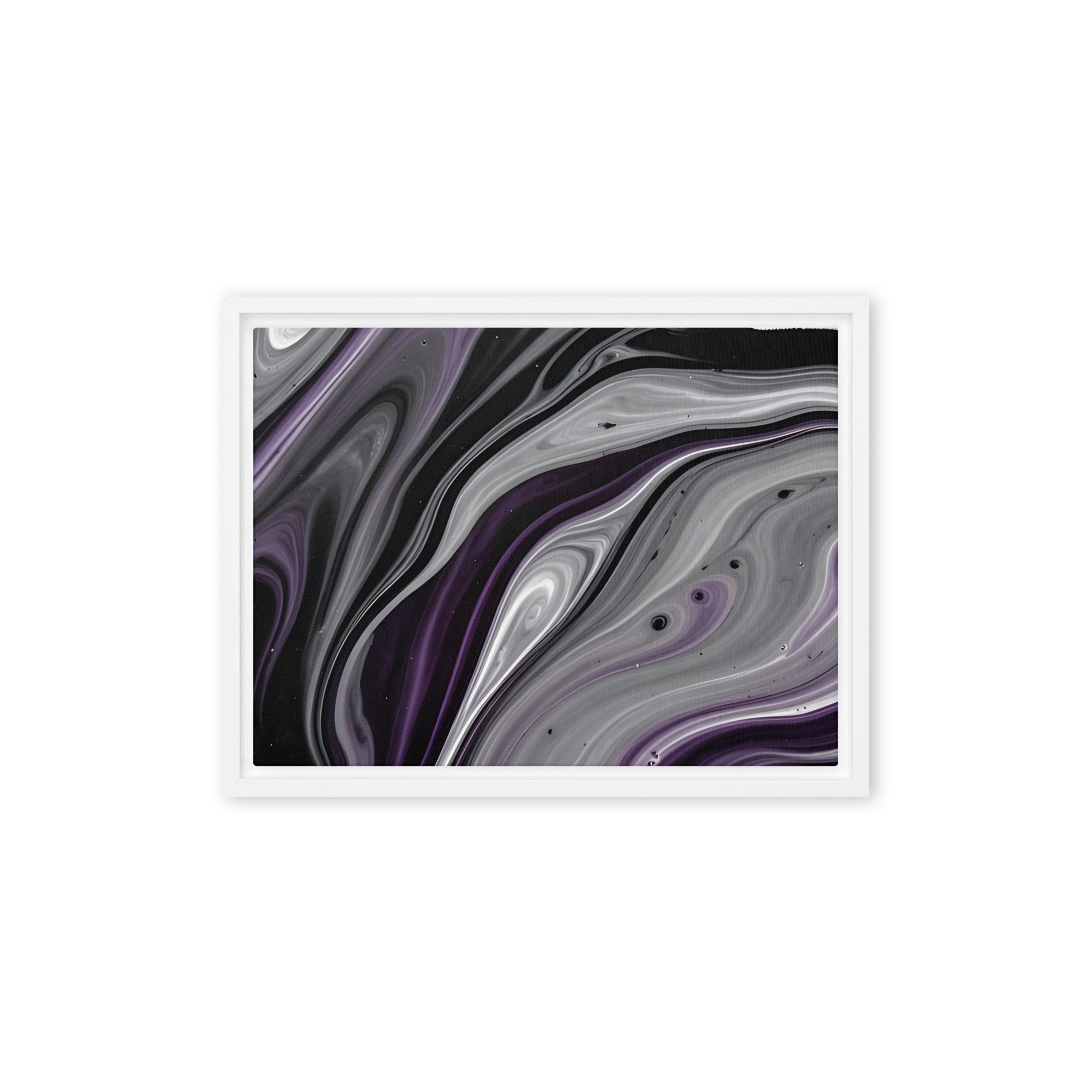 Amethyst Flow framed canvas print product mockup in brown frame, 9 x 12 inch universal size