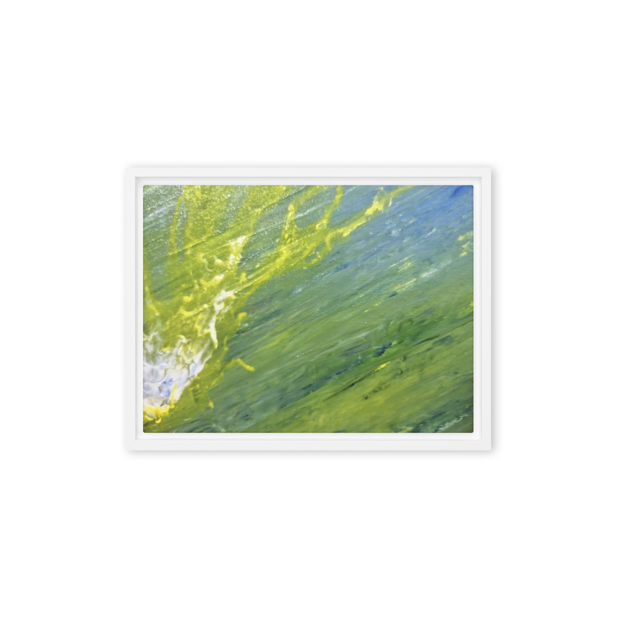 Charged Waters framed canvas print front-facing product image in black frame, 16 x 20 inch universal size