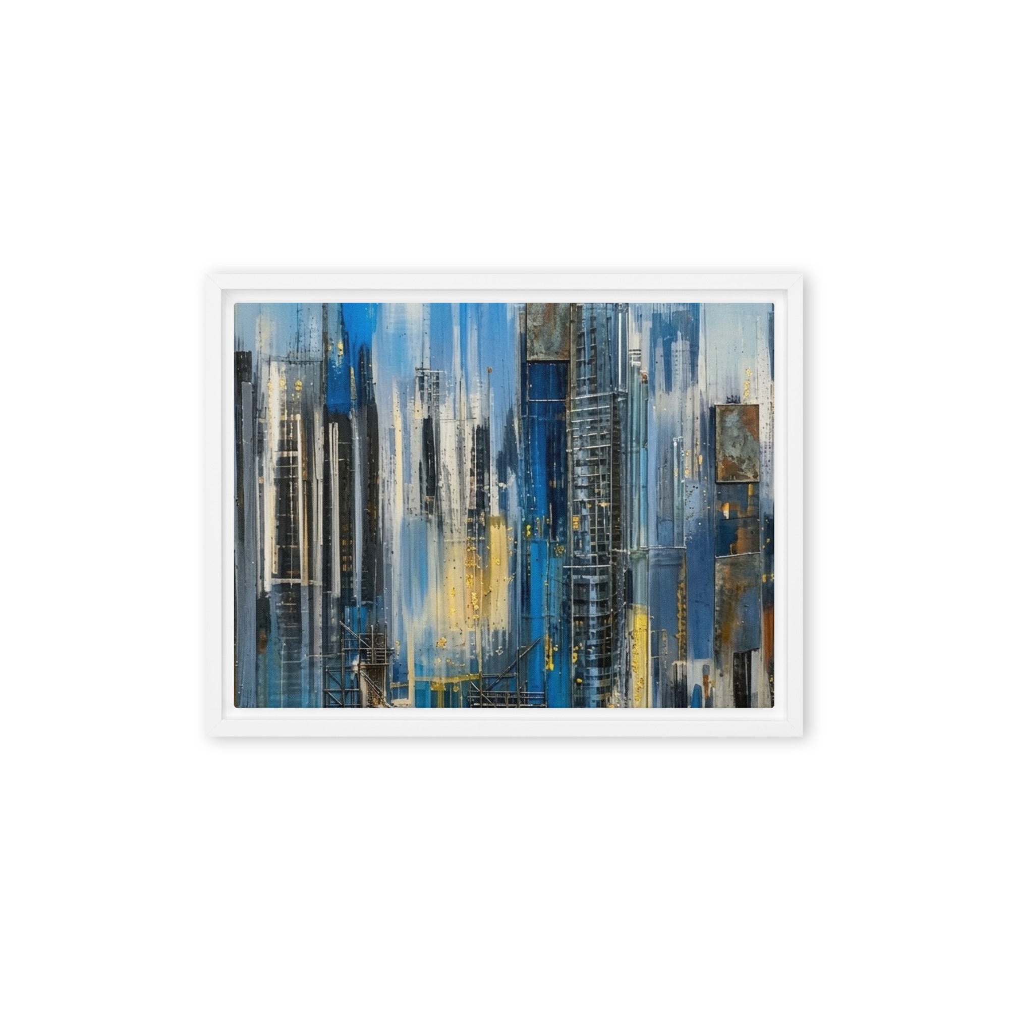 Facade framed canvas print product view in black frame, 18 x 24 inch large size