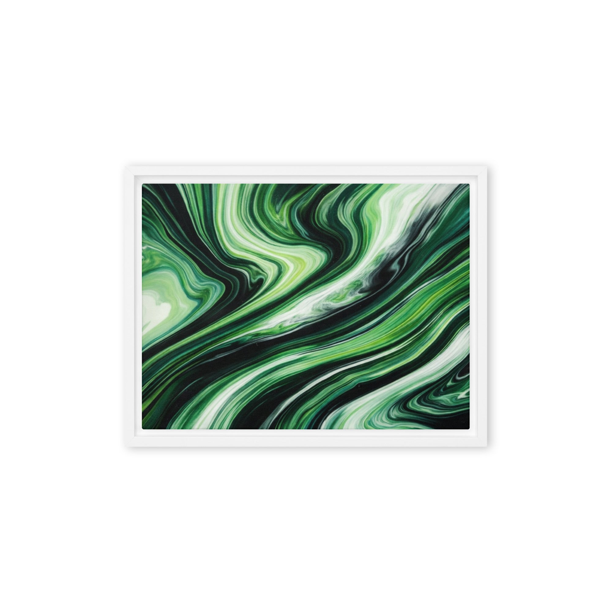 Verdant framed canvas print front-facing product image in black frame, 16 x 16 inch universal size
