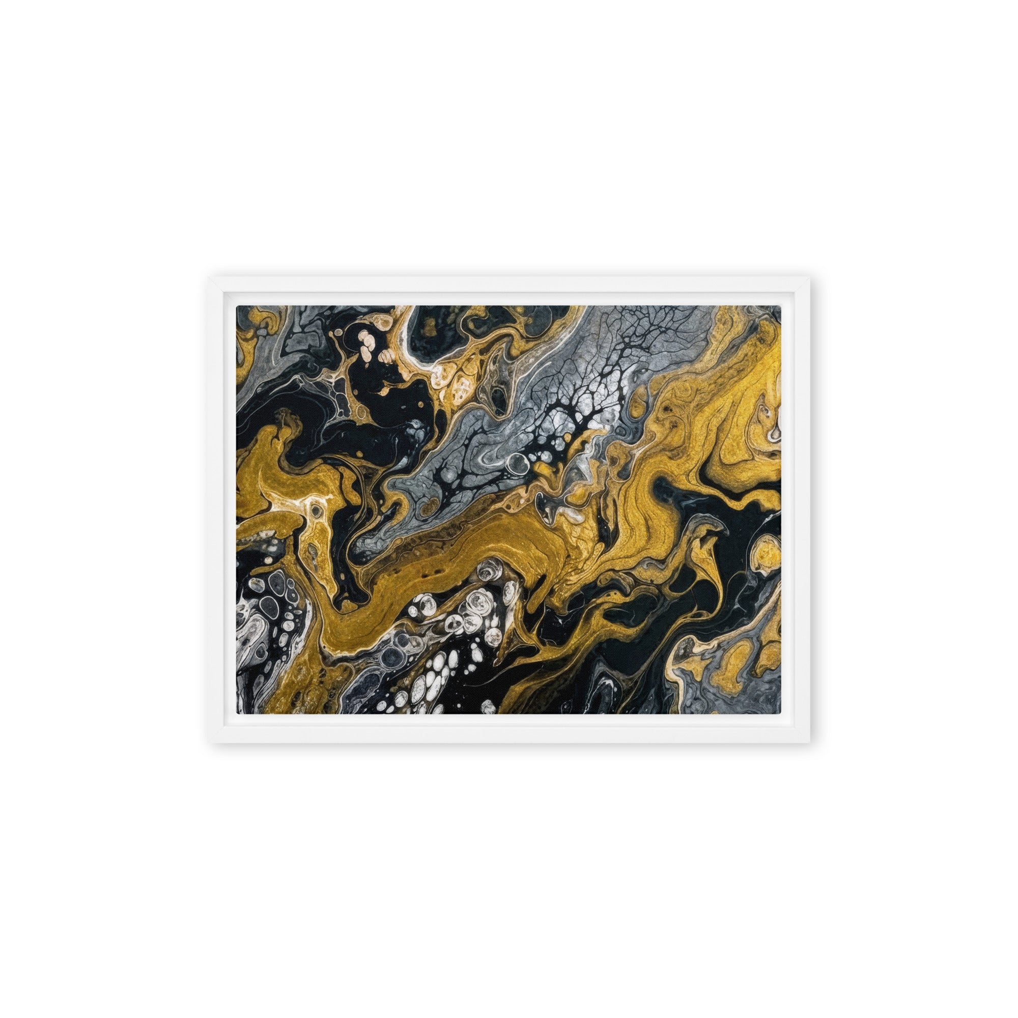 Aurum framed canvas print front-facing product image in black frame, 24 x 36 inch statement piece