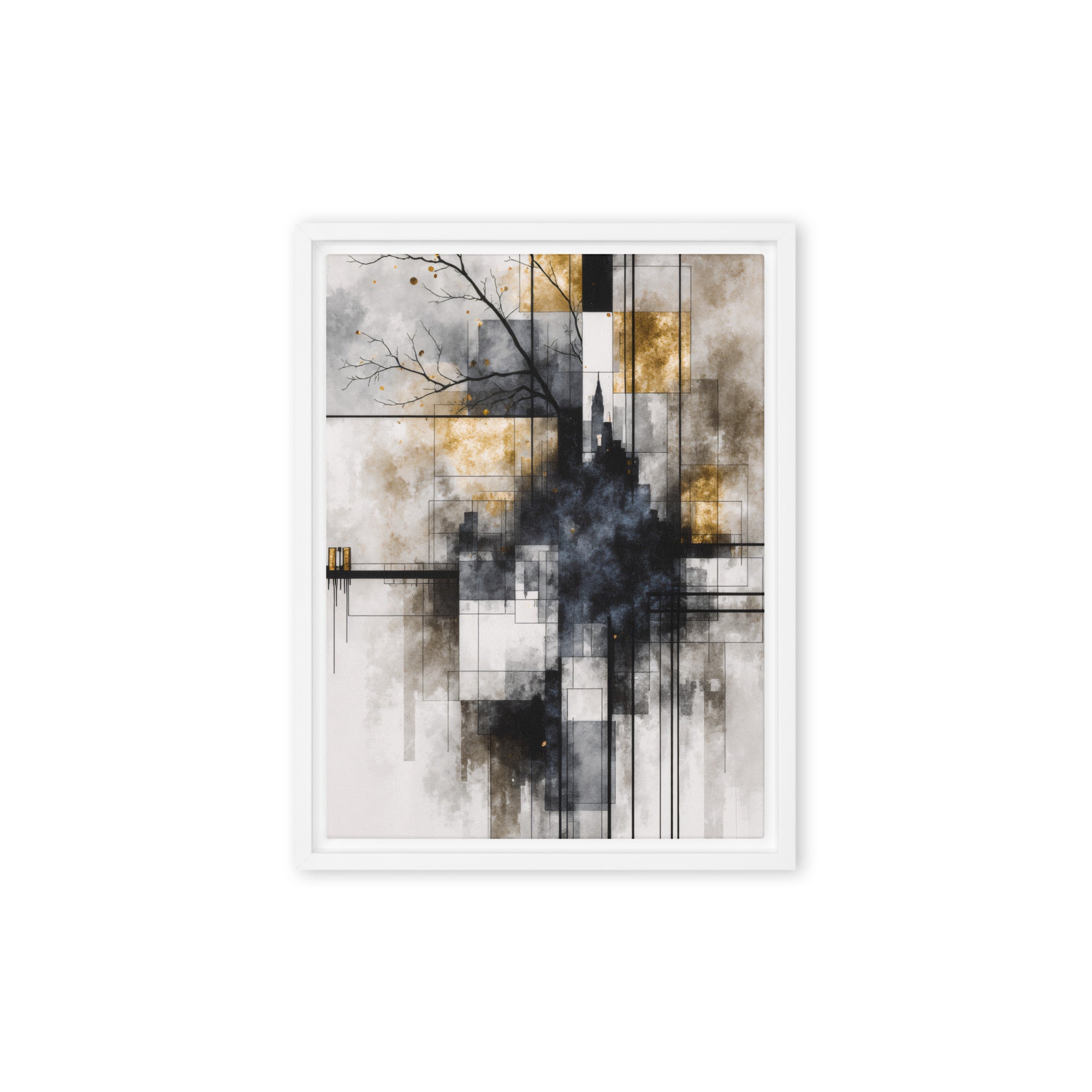 Brasier framed canvas print product view in brown frame, 11 x 14 inch universal size