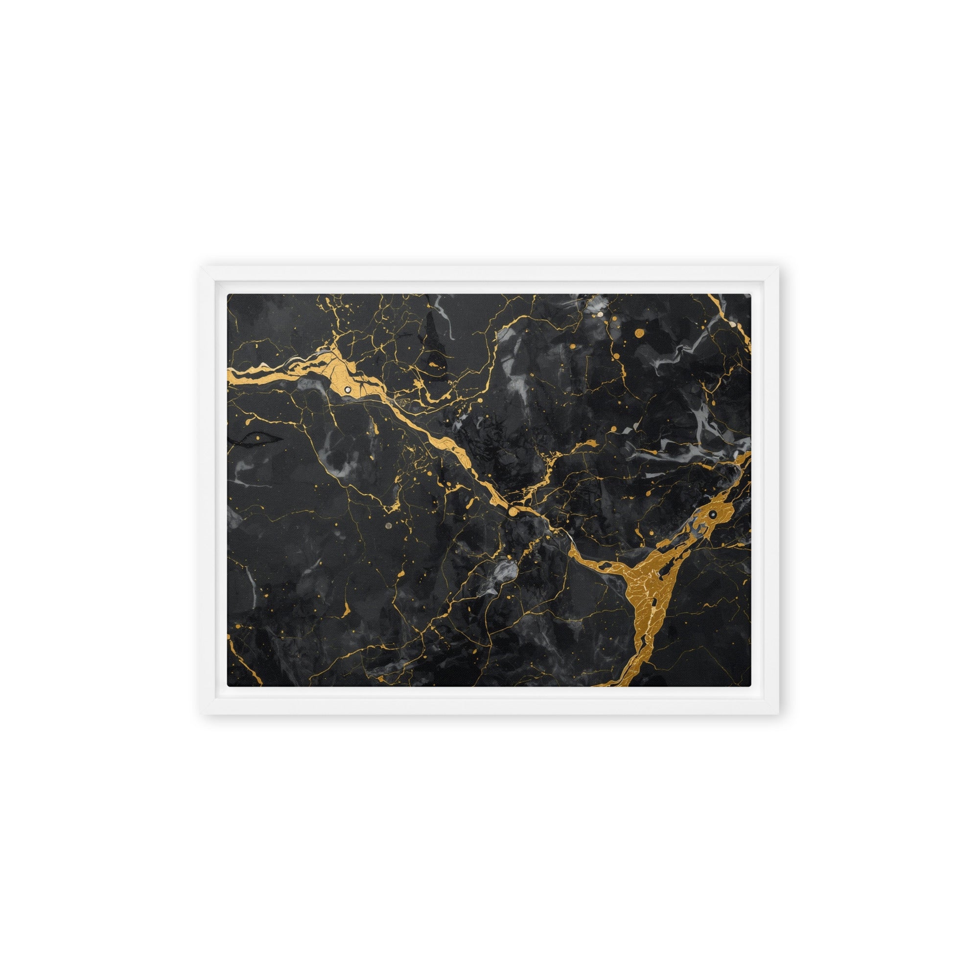 Midas framed canvas print product view in brown frame, 11 x 14 inch universal size