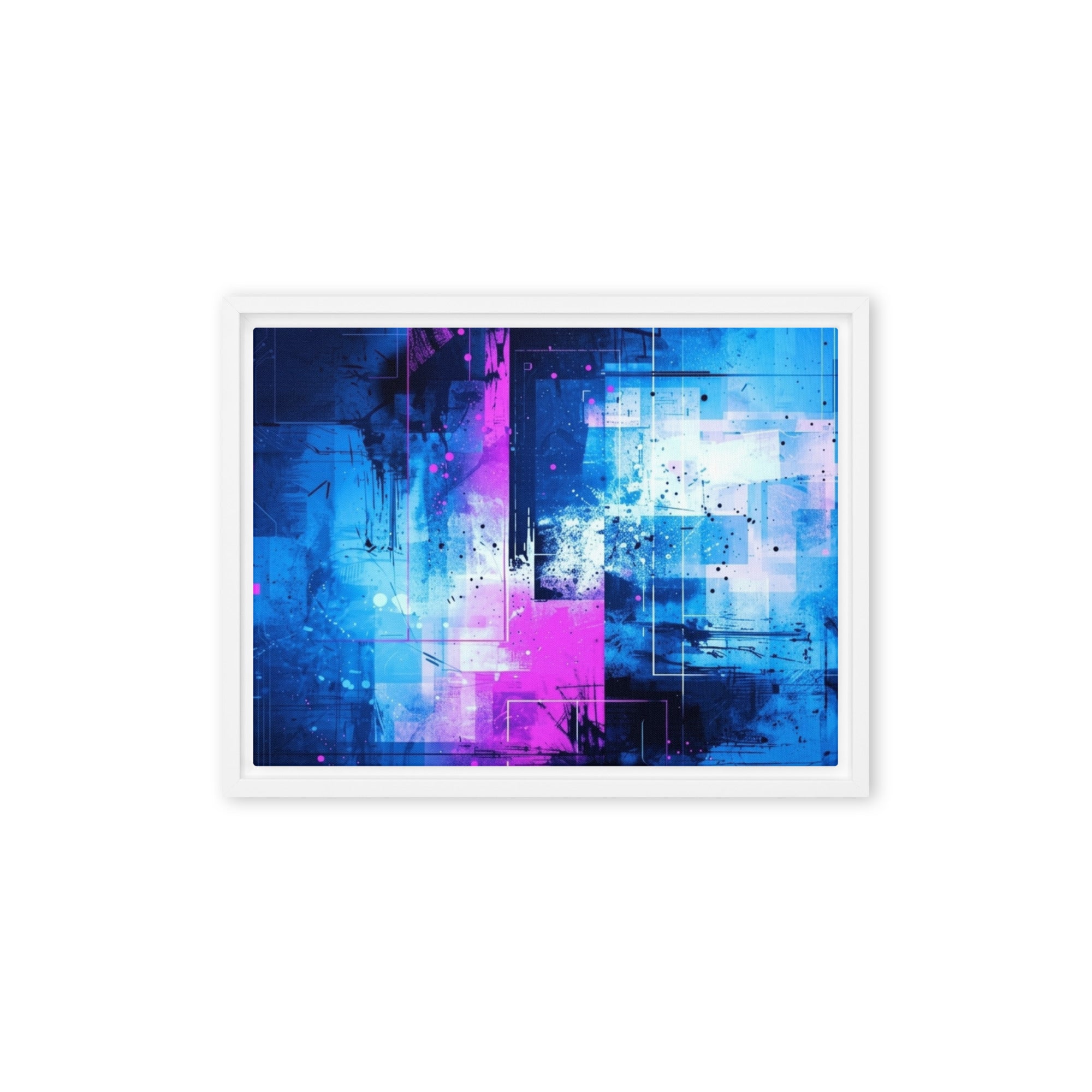 Neon framed canvas print product view in brown frame, 11 x 14 inch universal size