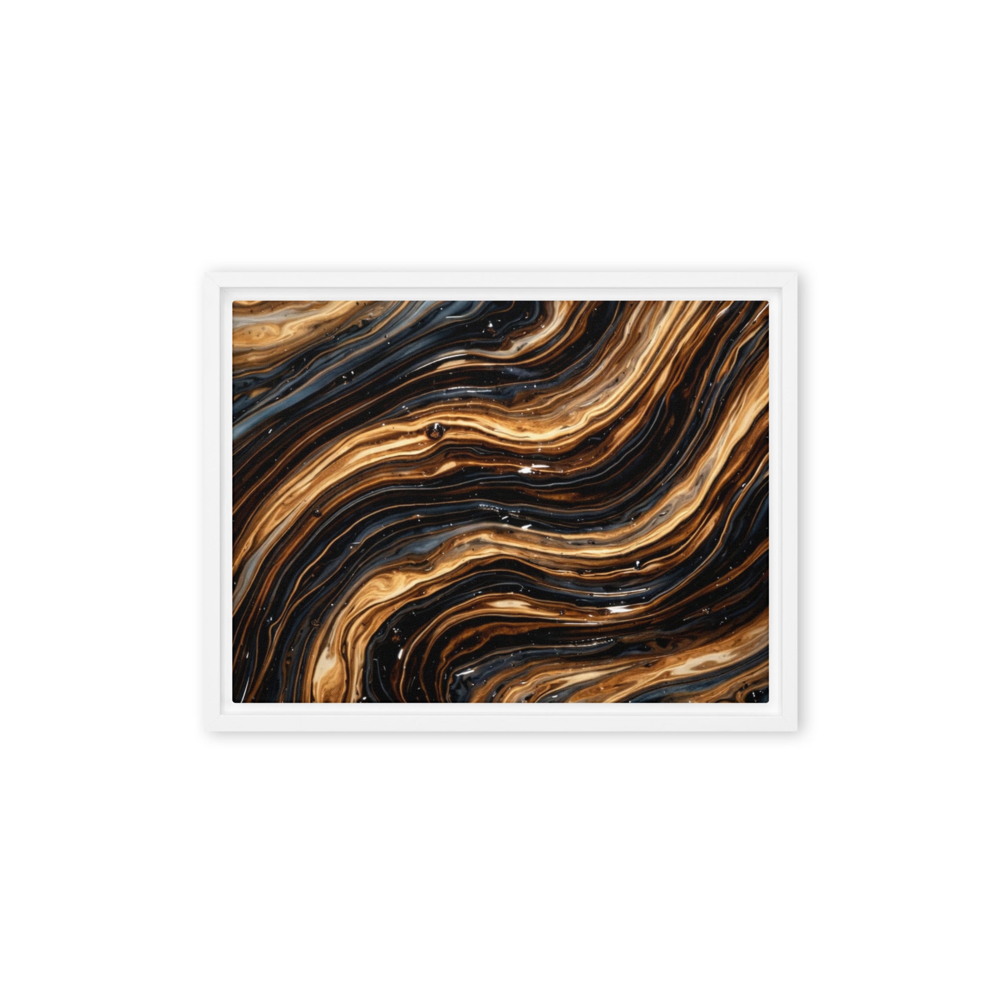 Amber framed canvas print product view in brown frame, 11 x 14 inch universal size