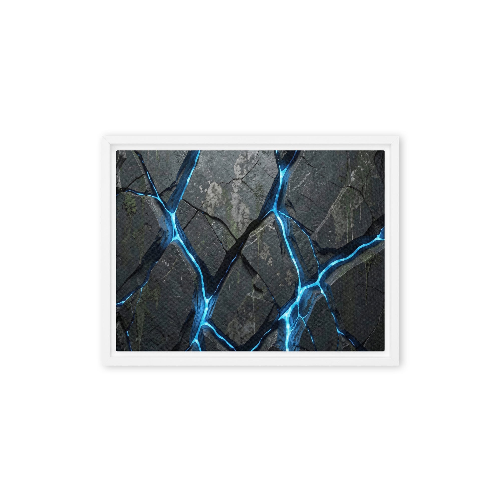 Igneous framed canvas print product view in brown frame, 11 x 14 inch universal size