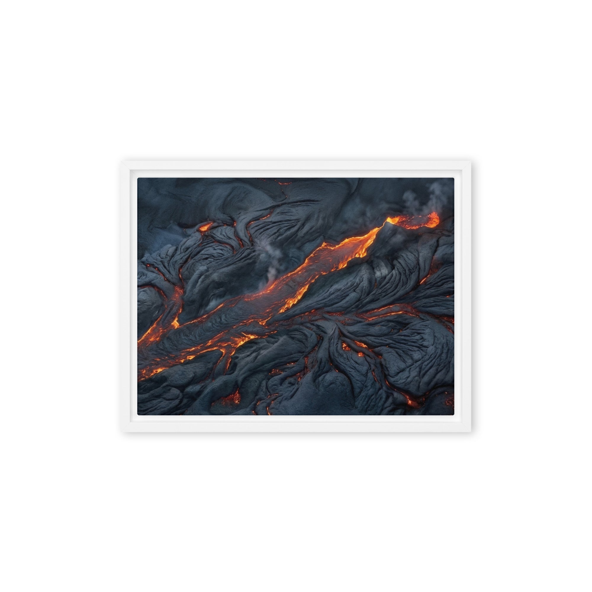 Molten framed canvas print product view in brown frame, 11 x 14 inch universal size