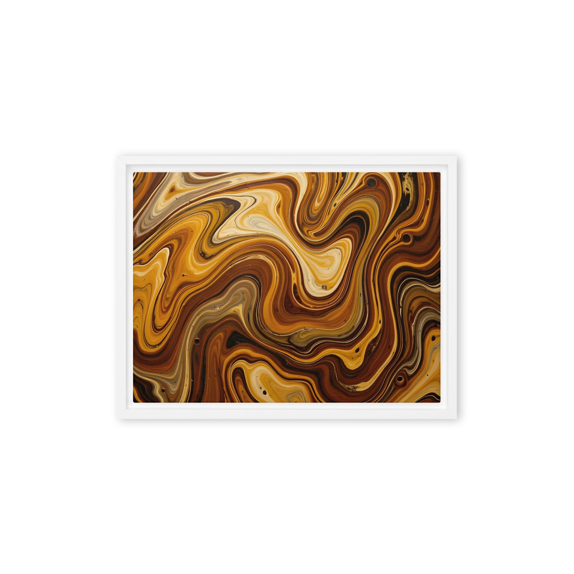 Molten Earth framed canvas print product view in brown frame, 11 x 14 inch universal size
