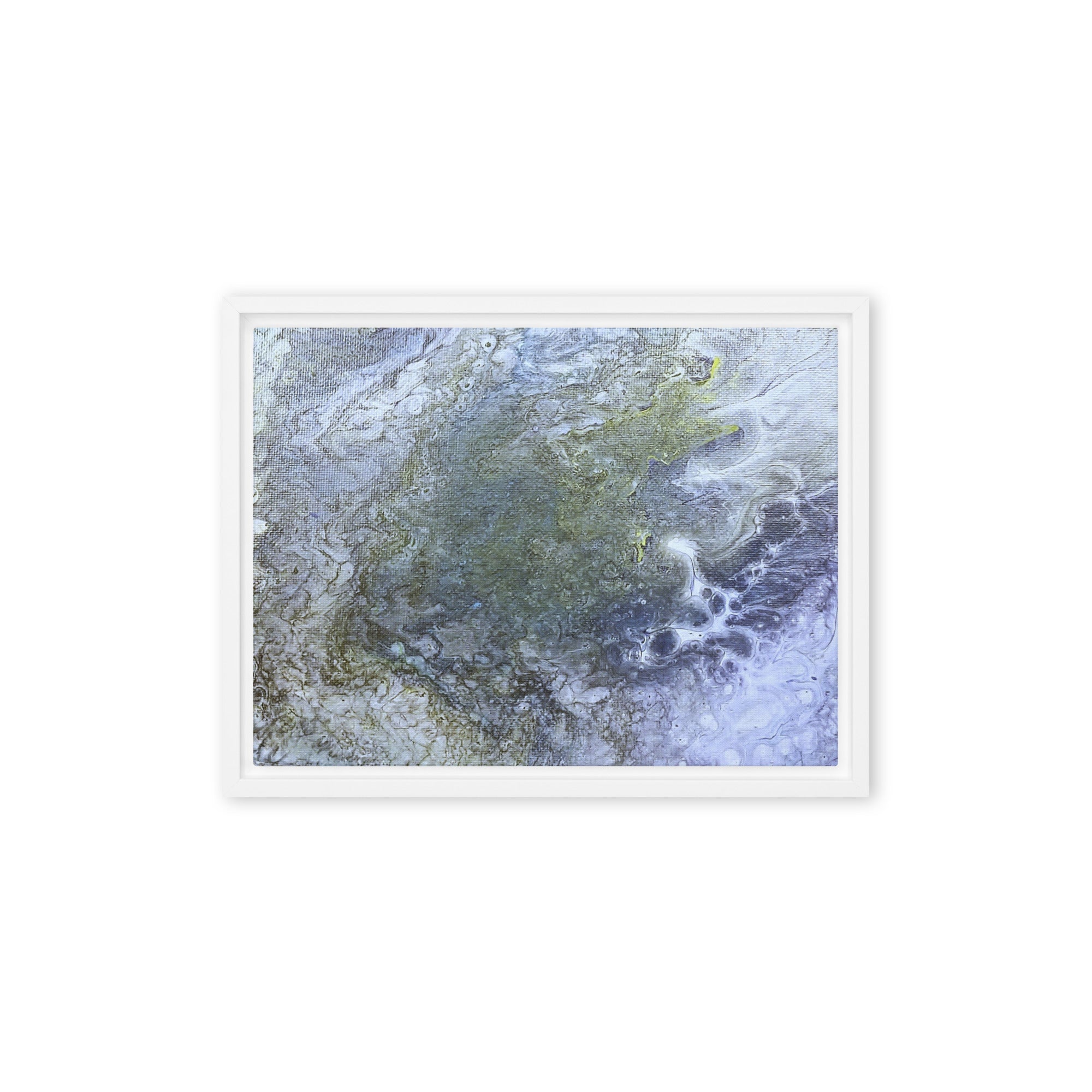 Shallows framed canvas studio series product mockup in brown frame, 9 x 12 inch universal size