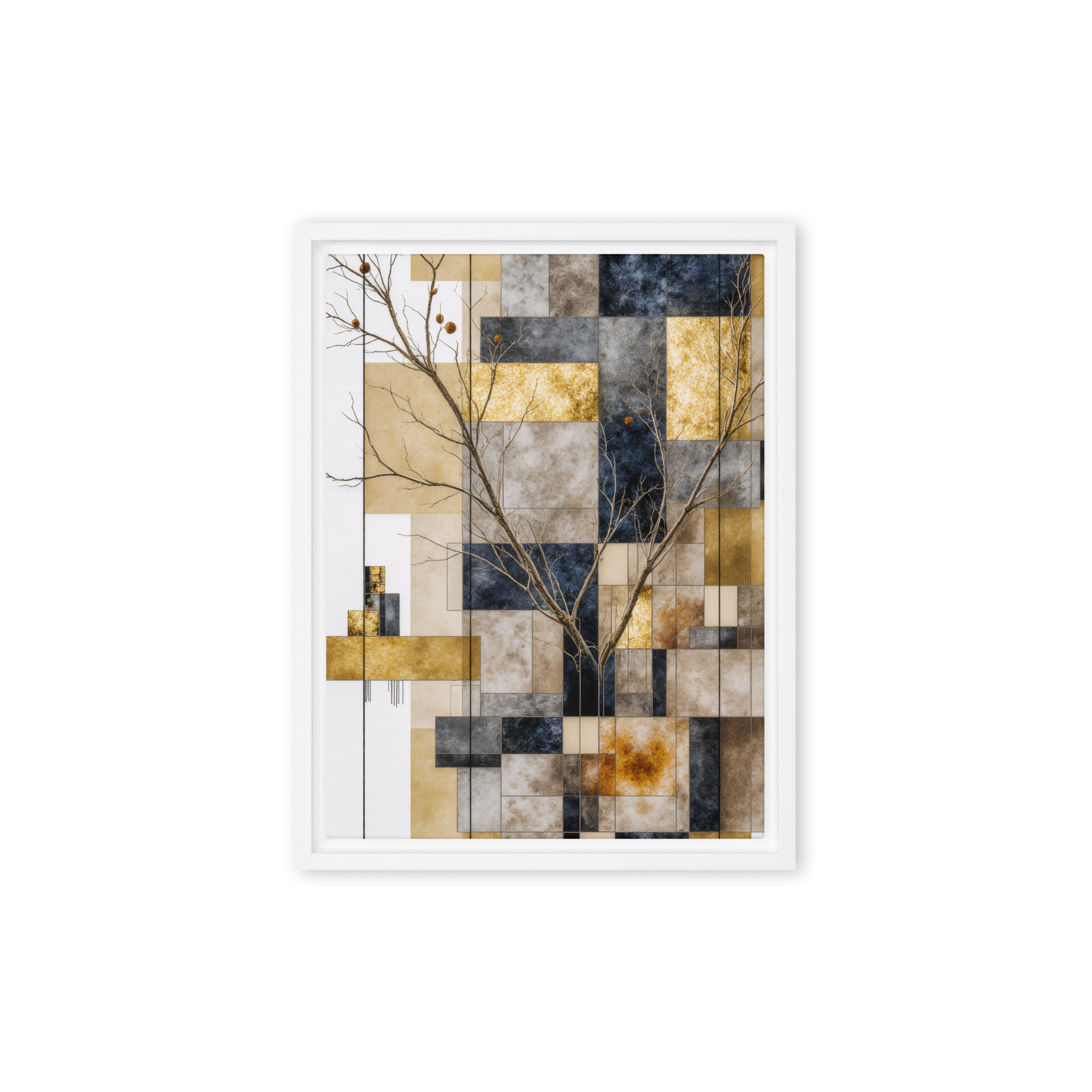 Solari framed canvas print product view in brown frame, 11 x 14 inch universal size