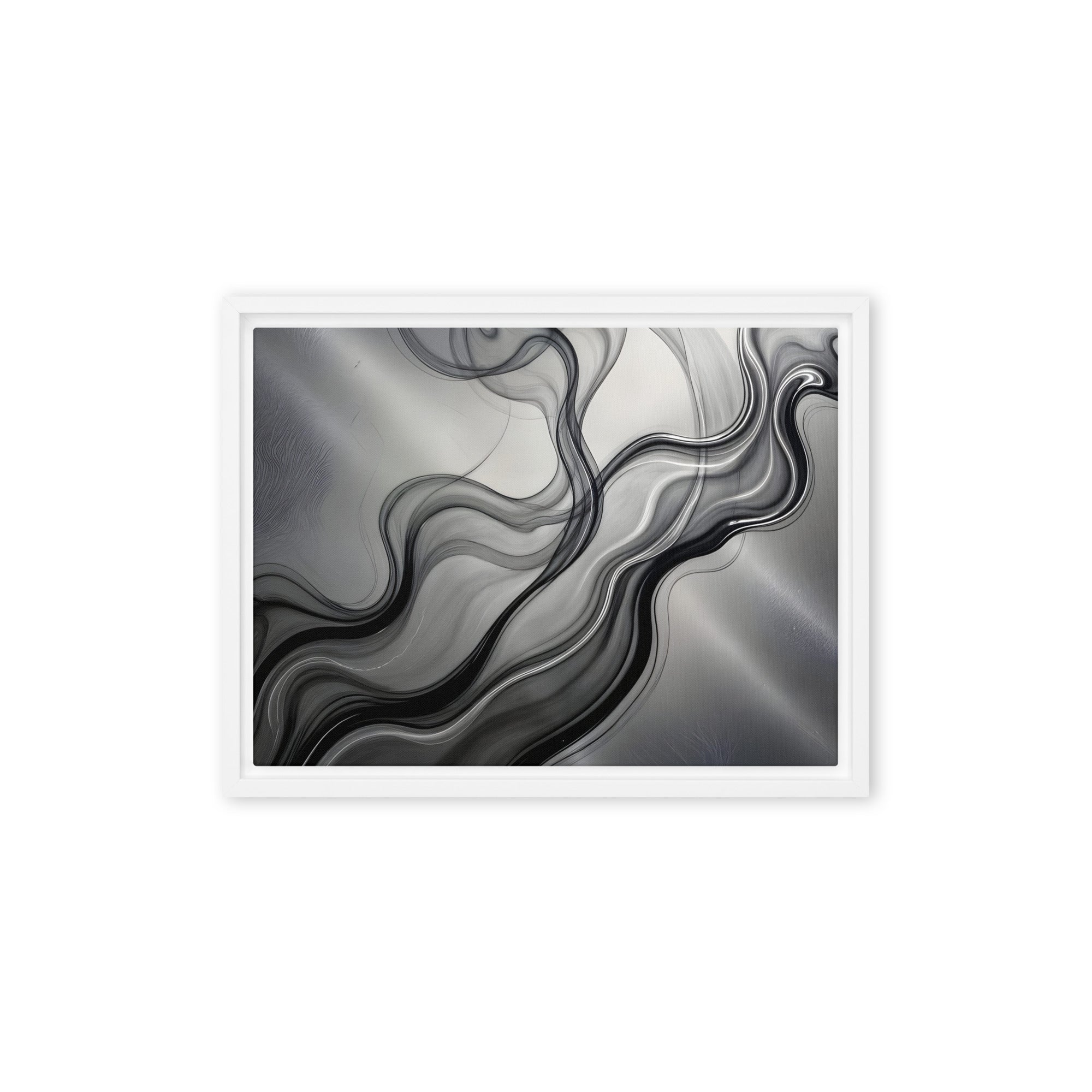 Smoke framed canvas print product view in brown frame, 11 x 14 inch universal size