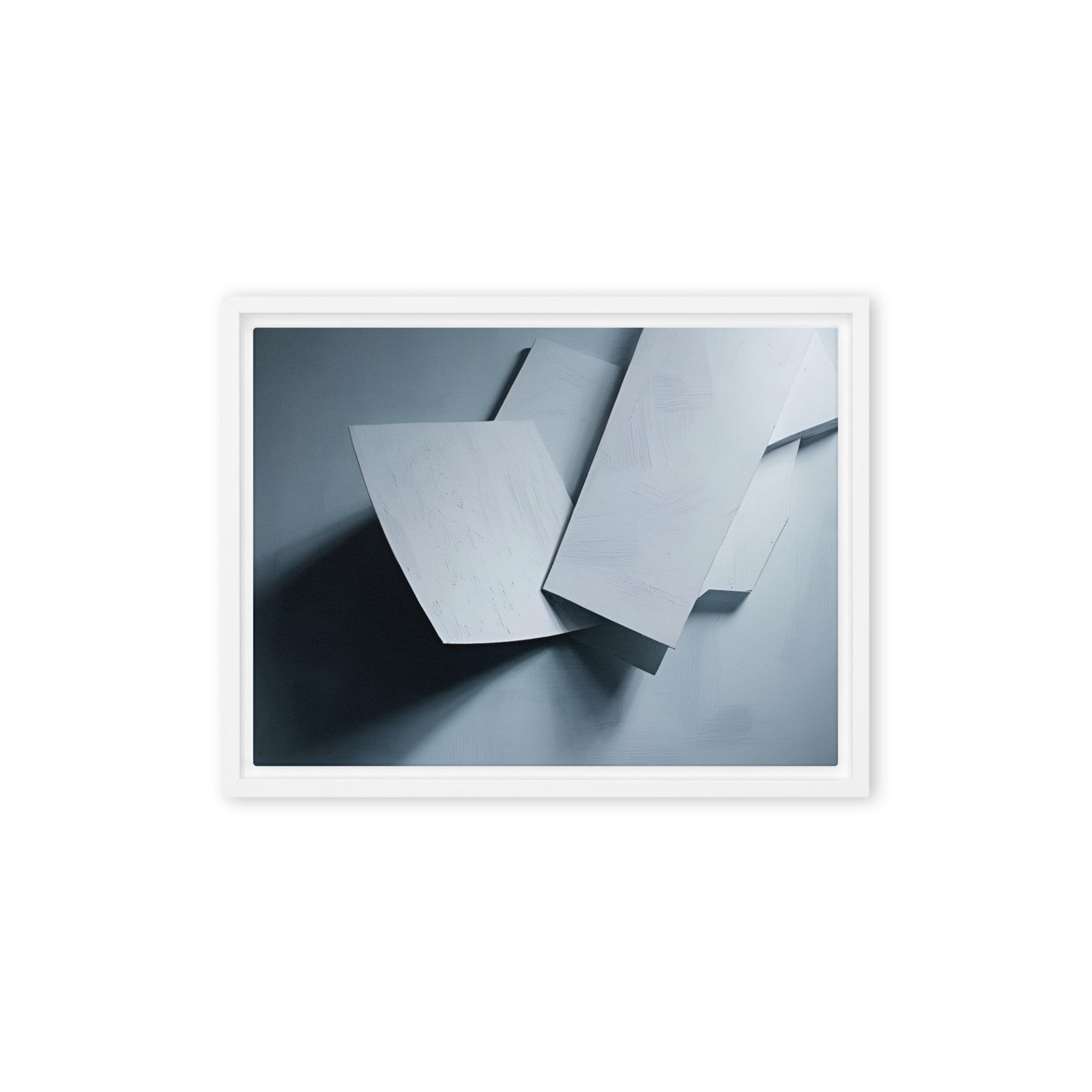 Silhouette framed canvas print product view in brown frame, 11 x 14 inch universal size