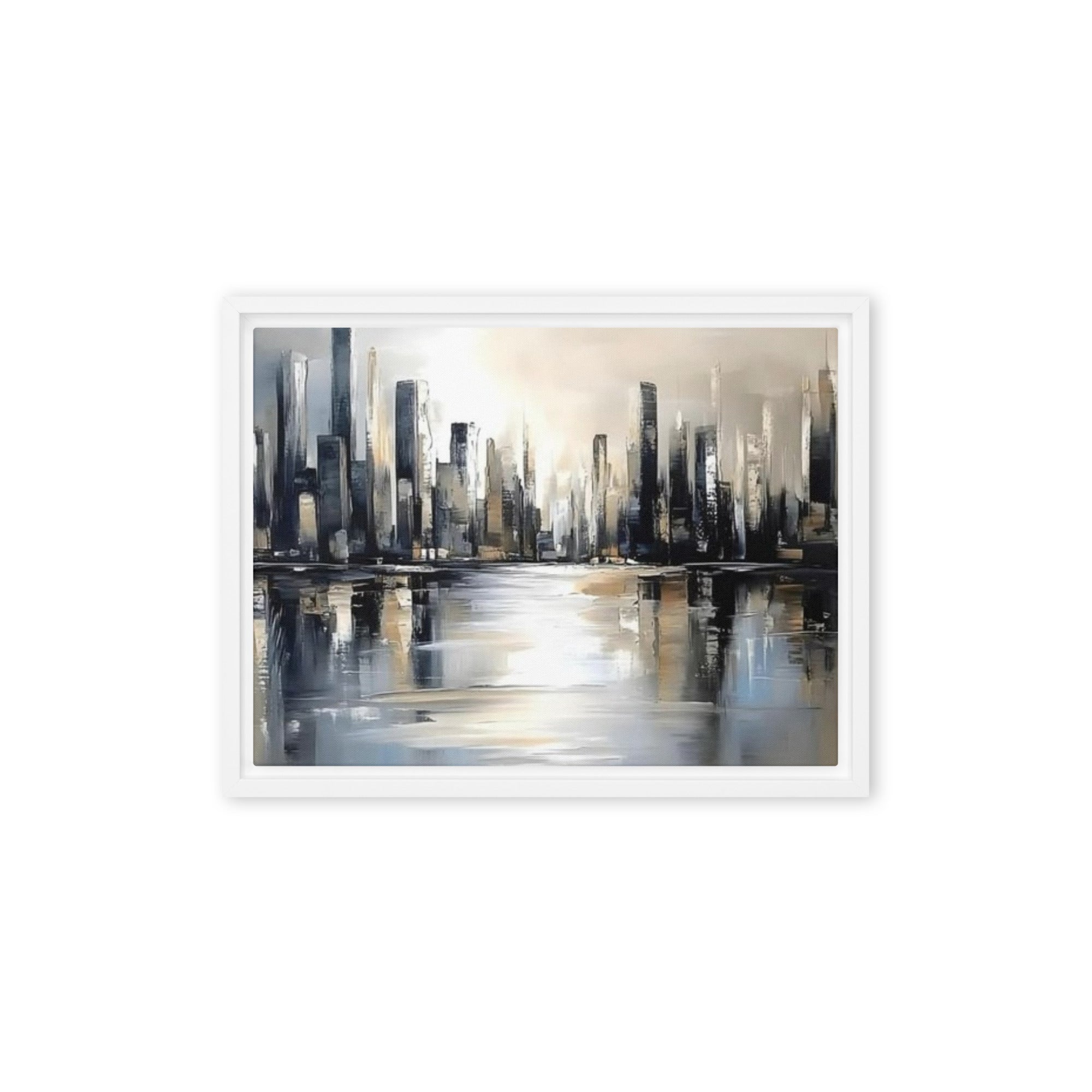 Sharps framed canvas print product mockup in brown frame, 9 x 12 inch universal size