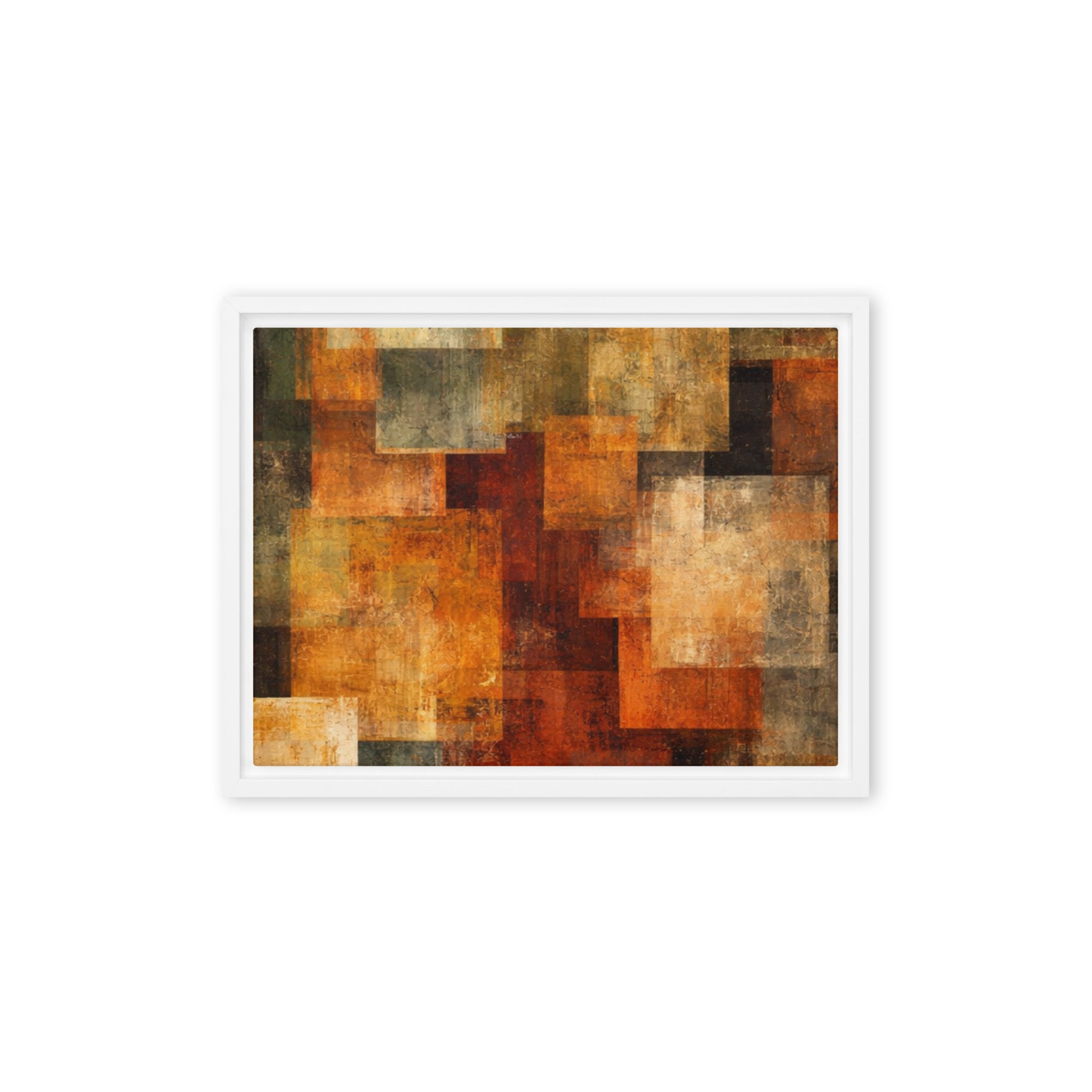 Harvest framed canvas print product view in brown frame, 11 x 14 inch universal size