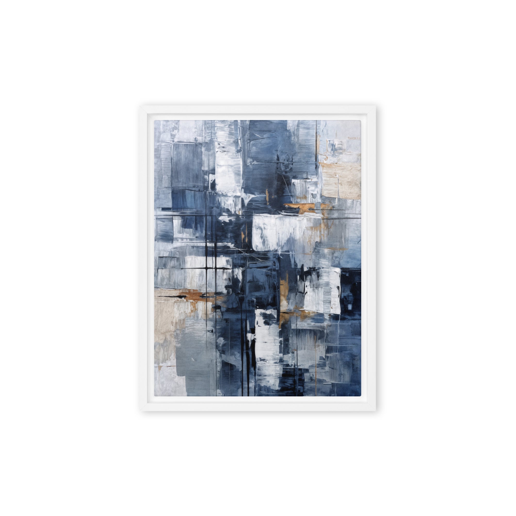 Push framed canvas print product view in brown frame, 11 x 14 inch universal size