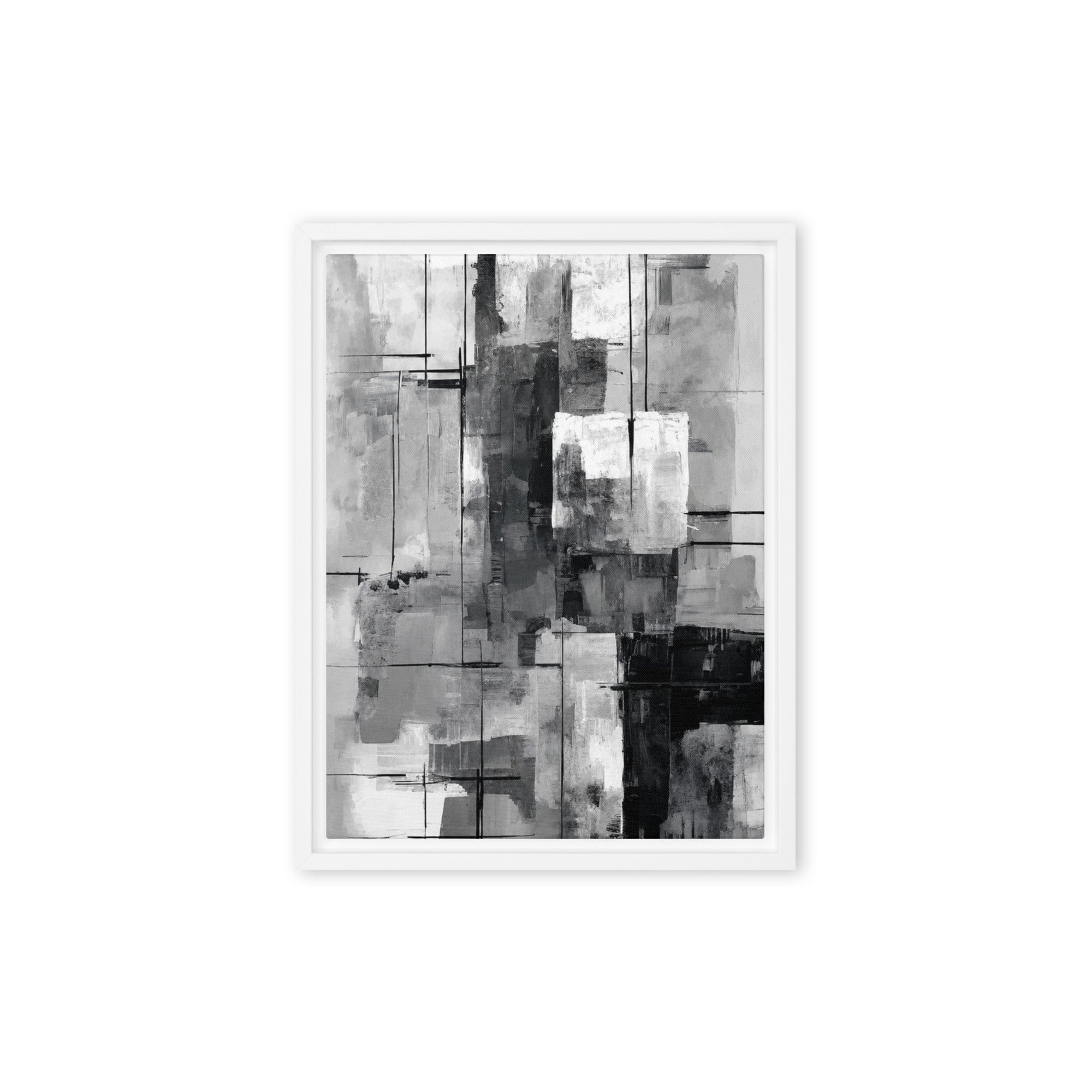 Align framed canvas print product view in brown frame, 11 x 14 inch universal size