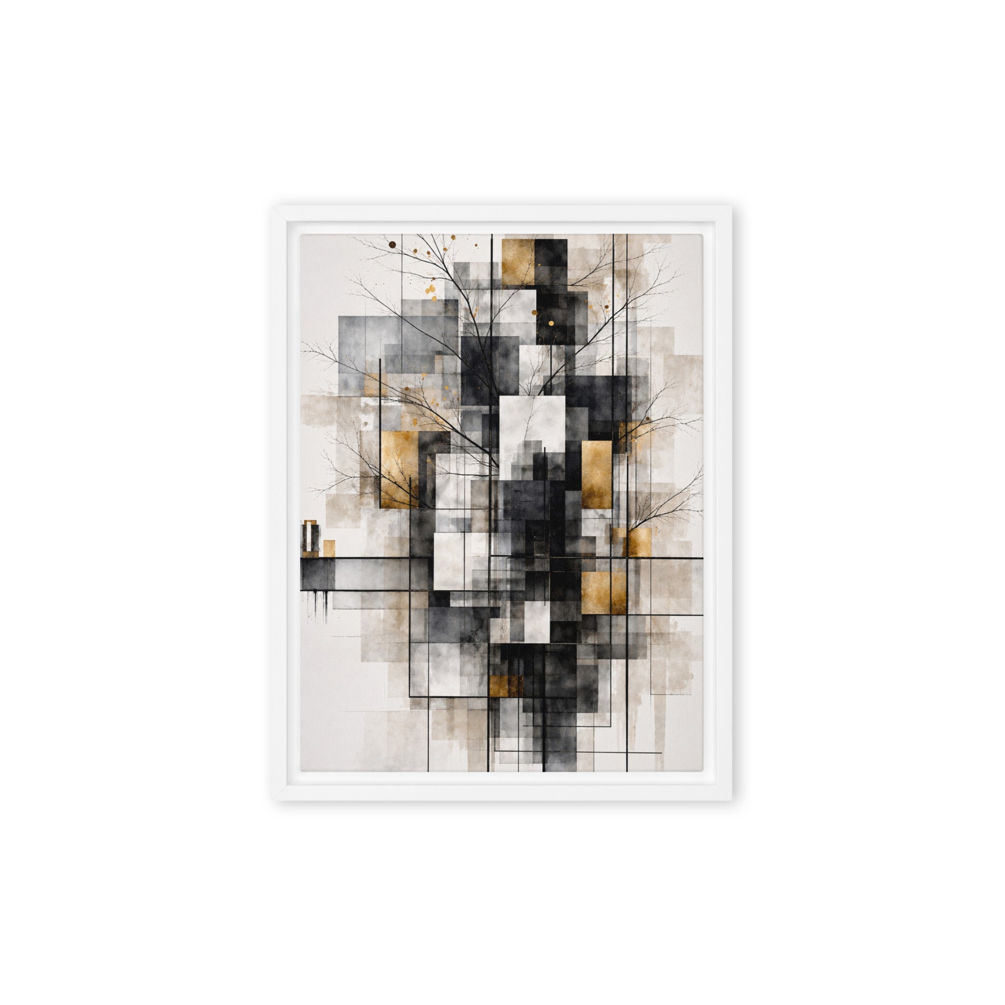 Avect framed canvas print product mockup in brown frame, 9 x 12 inch universal size