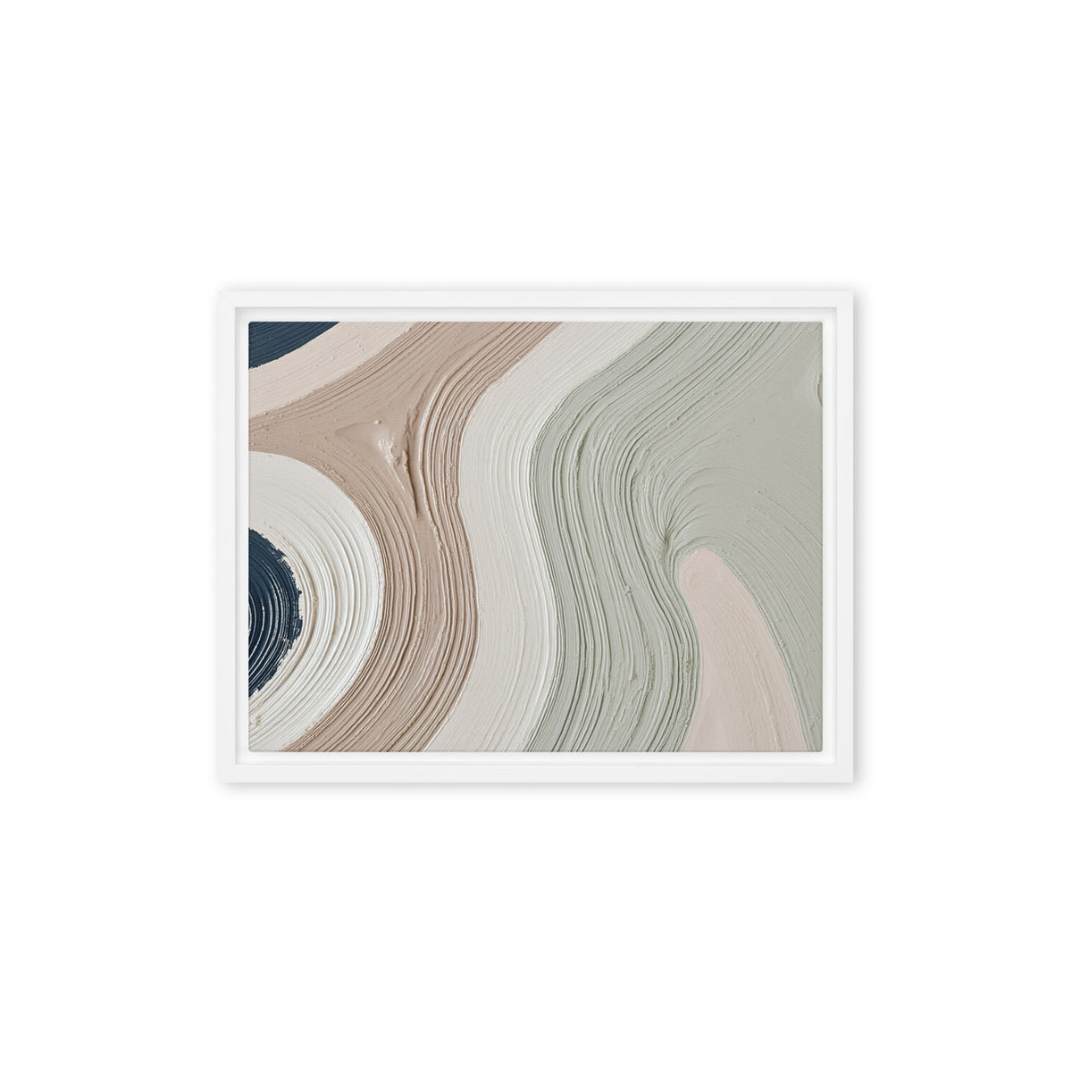 Talus framed canvas artwork with angular rock-like forms and deep charcoal contrasts, shown on white.