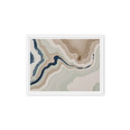 Terrace framed canvas artwork with stepped stone-like shelves and warm mineral gradients, shown on white.