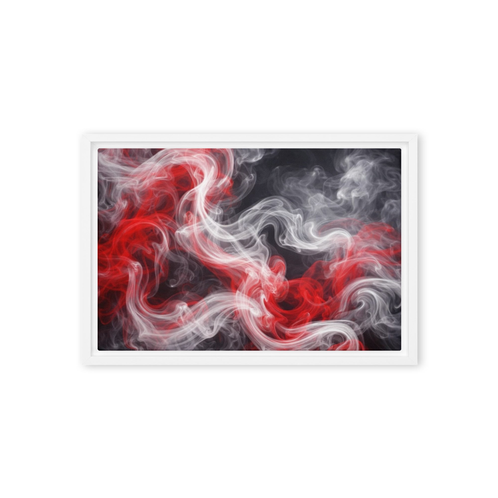 Charged framed canvas print product view in 12 x 18 inch universal size
