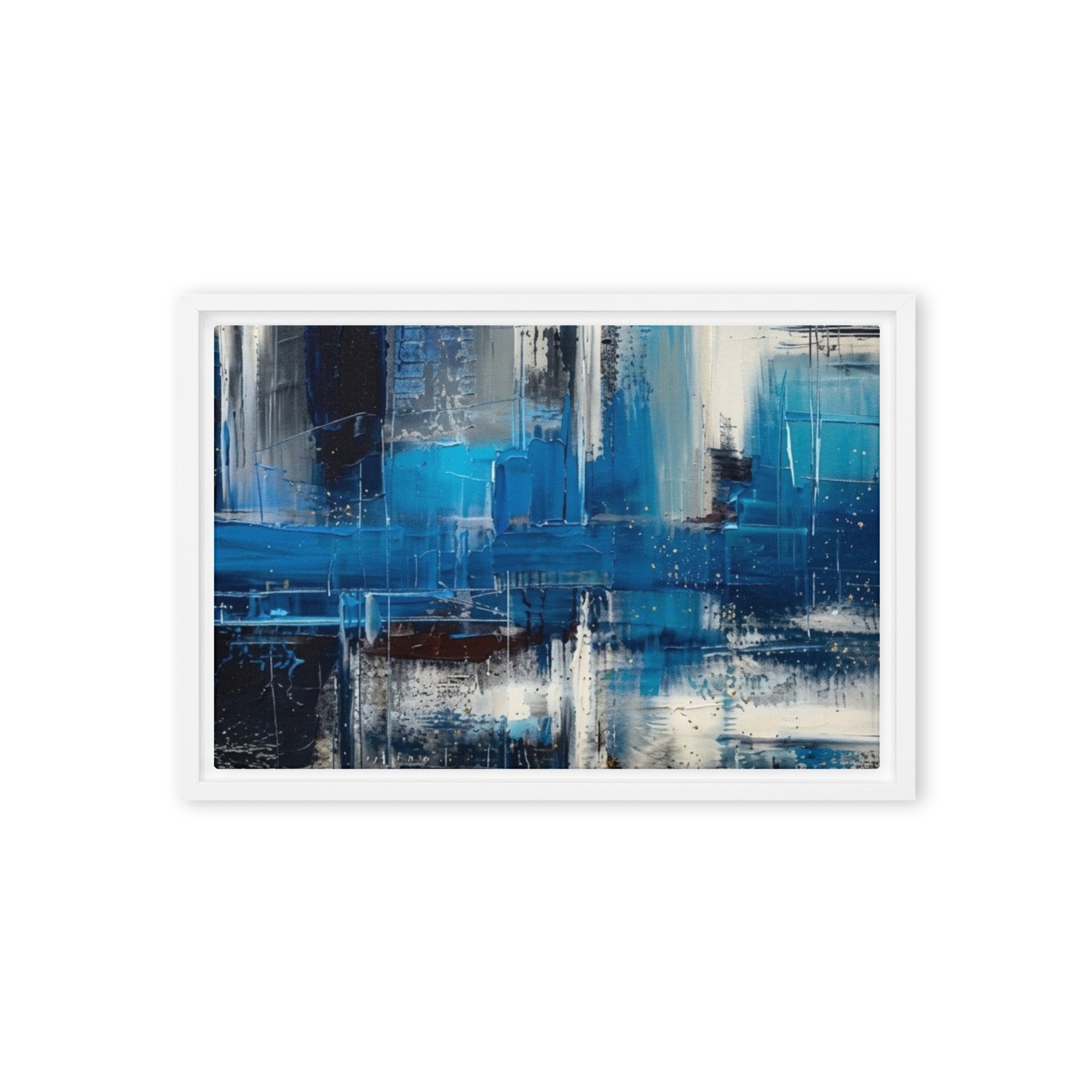 Isle framed canvas print product view in black frame, 20 x 28 inch large size