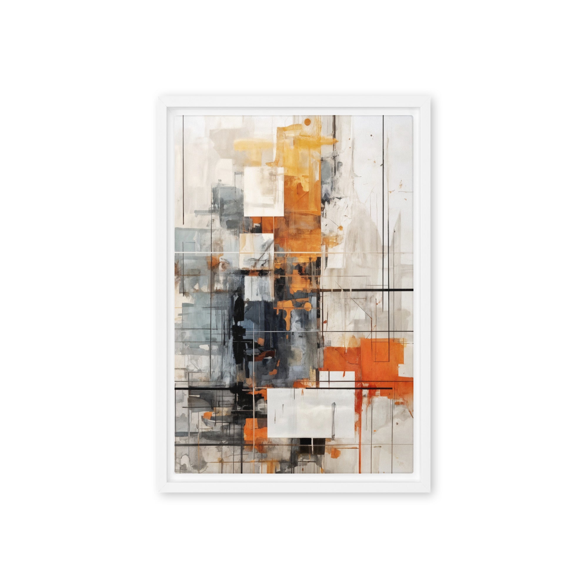 Corrupt framed canvas print with product details shown in brown frame, 12 x 16 inch universal size