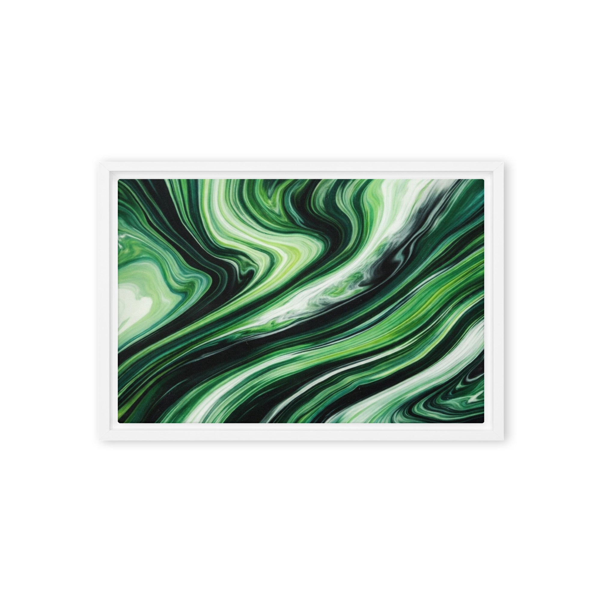 Verdant framed canvas print product view in black frame, 20 x 28 inch large size