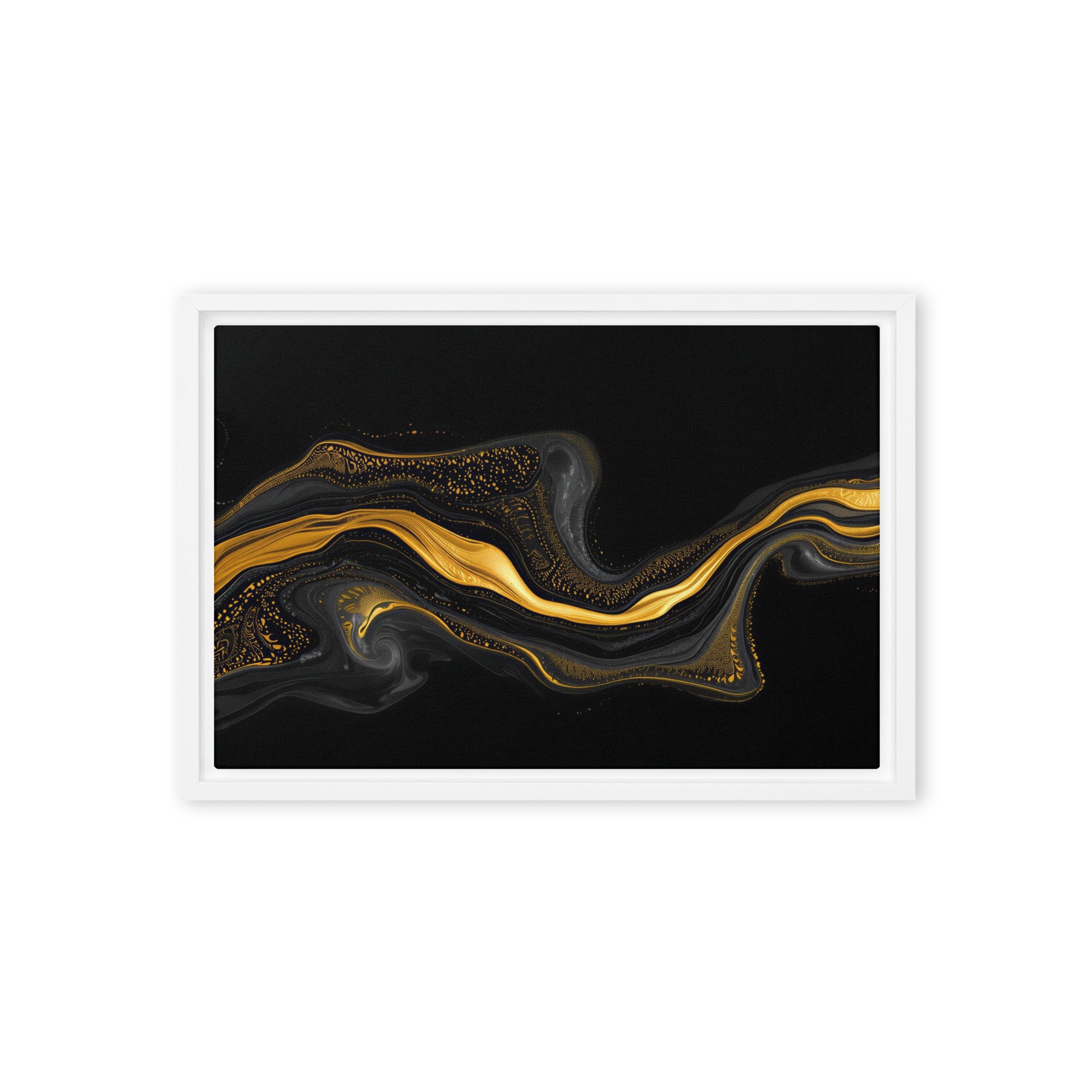 Filon framed canvas print with product details shown in brown frame, 12 x 16 inch universal size
