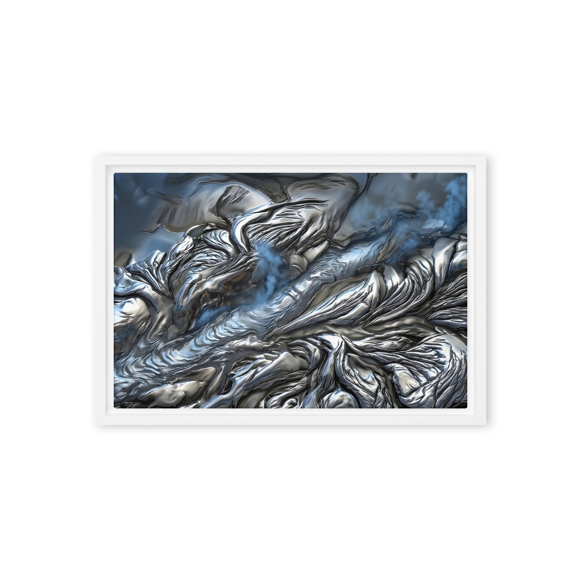 Andesite framed canvas print, front view in brown frame, 12 x 18 inch universal size