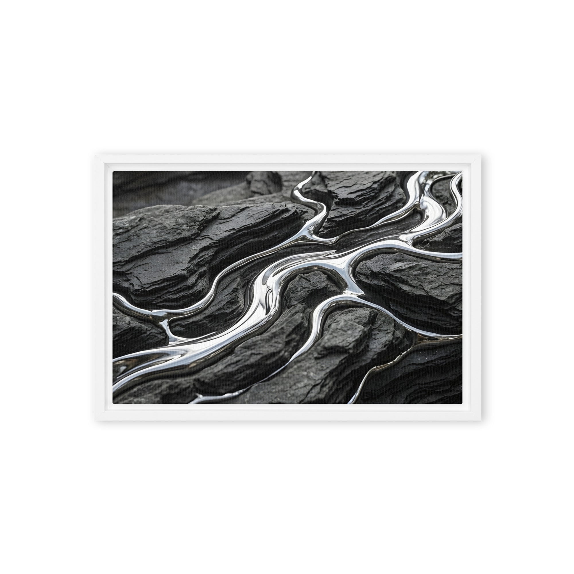 Basalt framed canvas print product image in black frame, 24 x 36 inch statement piece
