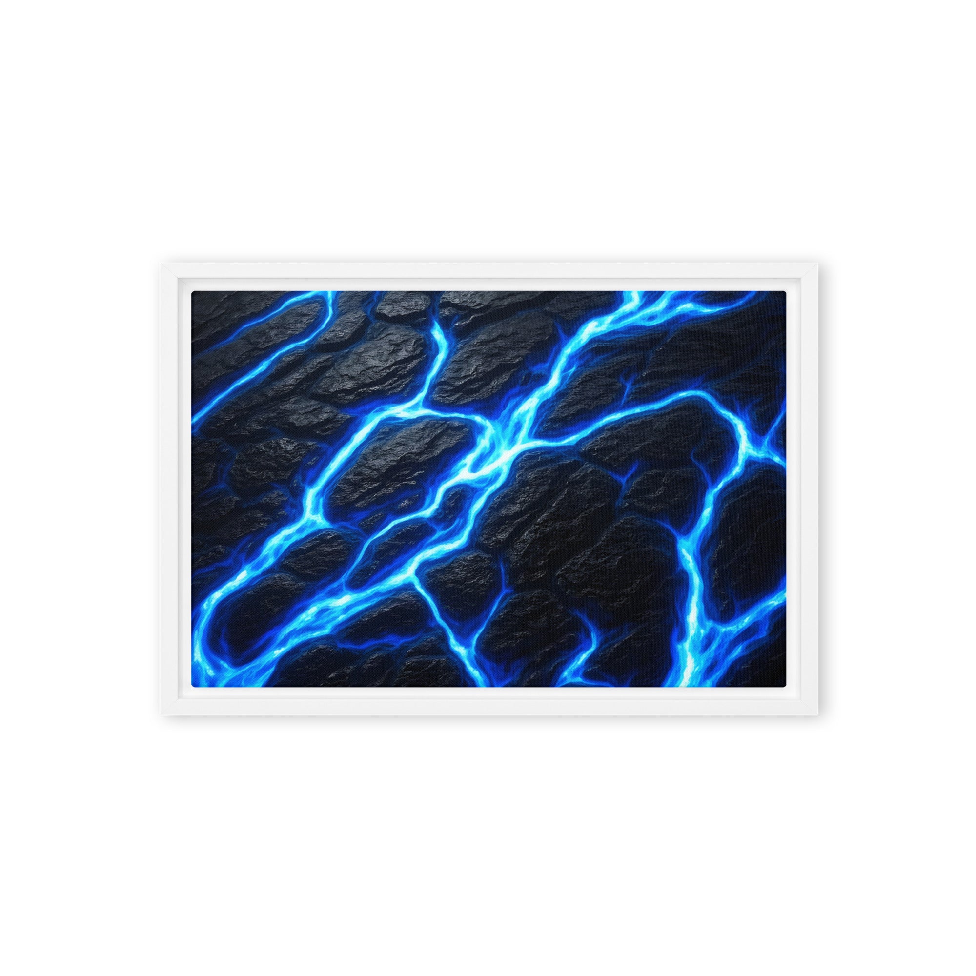 Fissure framed canvas print, front view in brown frame, 12 x 18 inch universal size