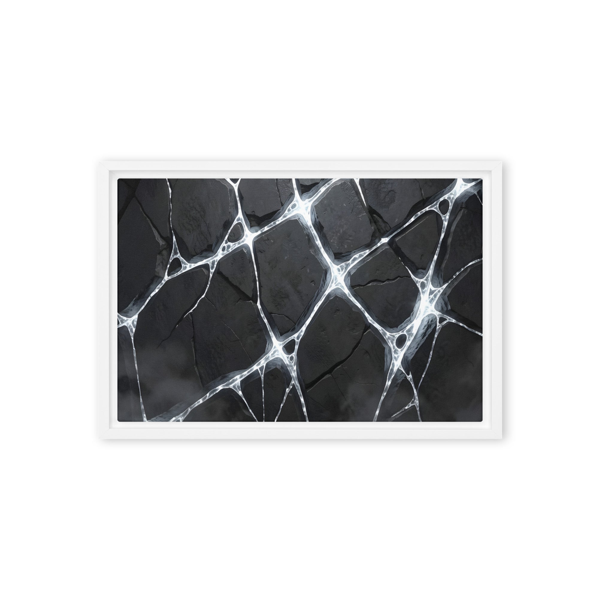Pumice framed canvas print, front view in brown frame, 12 x 18 inch universal size