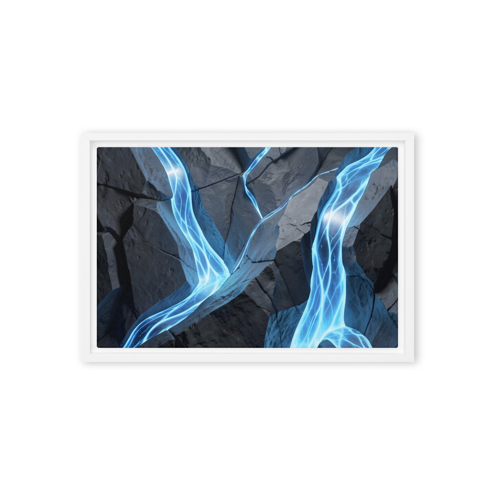 Tephra framed canvas print product image in brown frame, 16 x 16 inch universal size