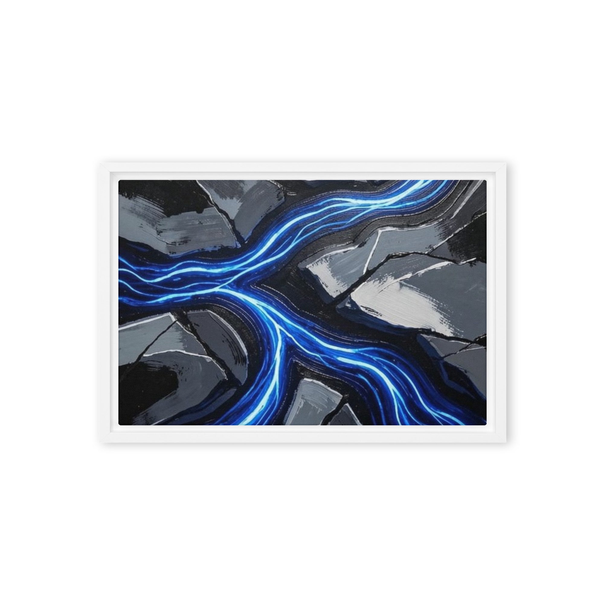 Viscous framed canvas print product image in brown frame, 16 x 16 inch universal size