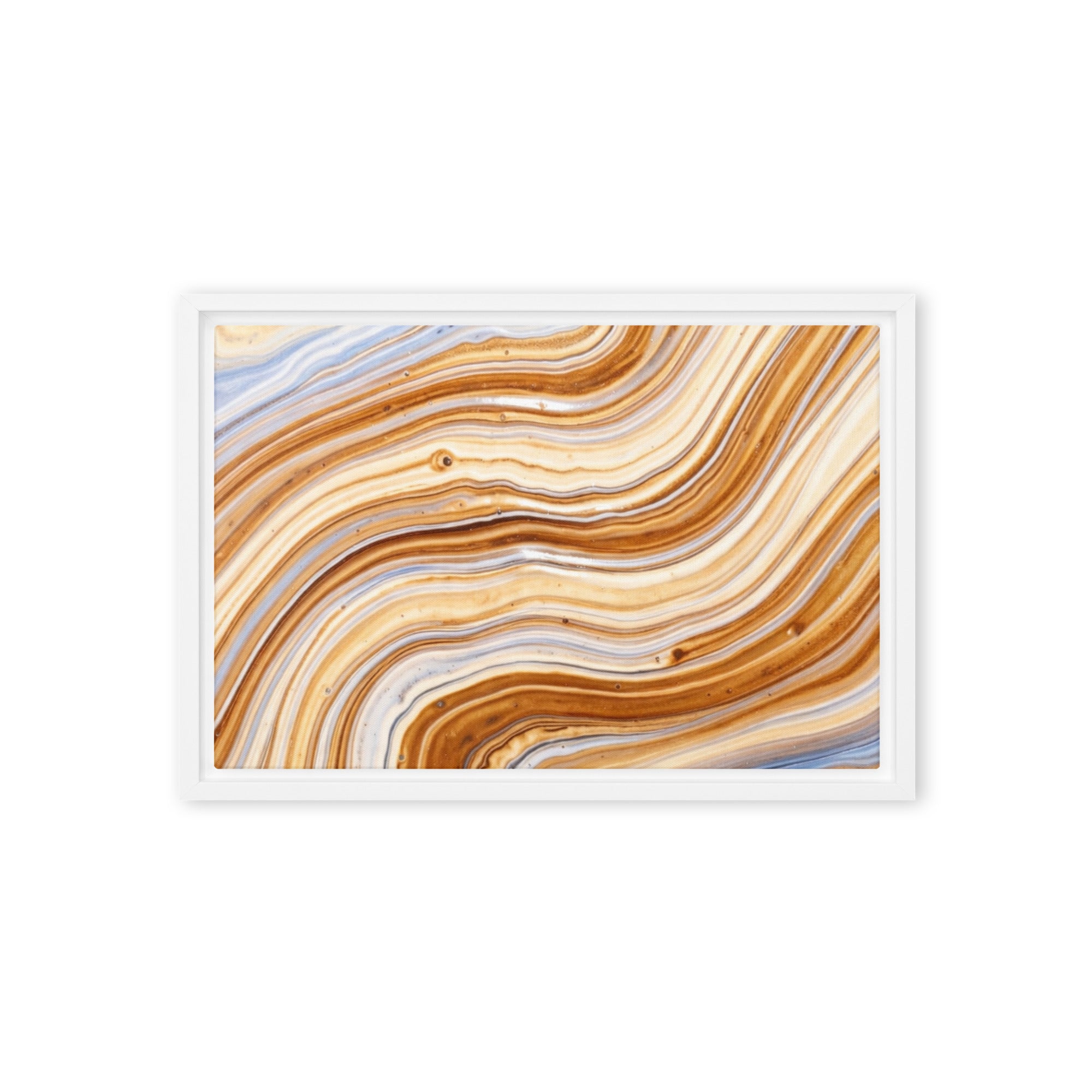 Dune framed canvas print, front view in brown frame, 12 x 18 inch universal size